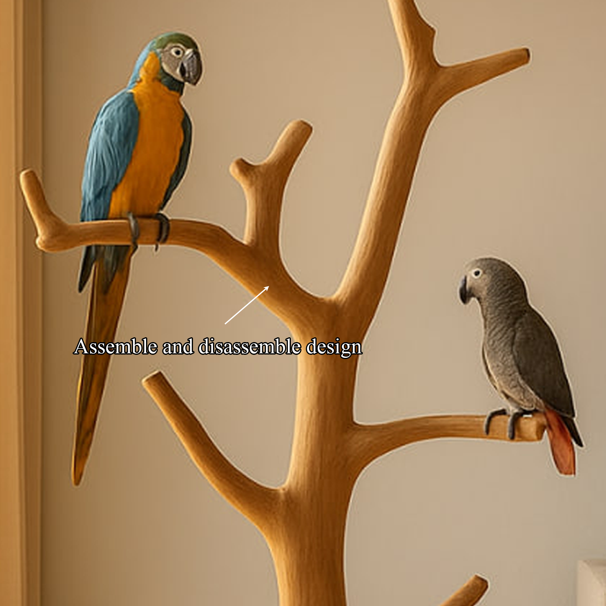 Rustic Bird Tree Stand Parrot Perch Modern Minimalist Design SINLKITT064