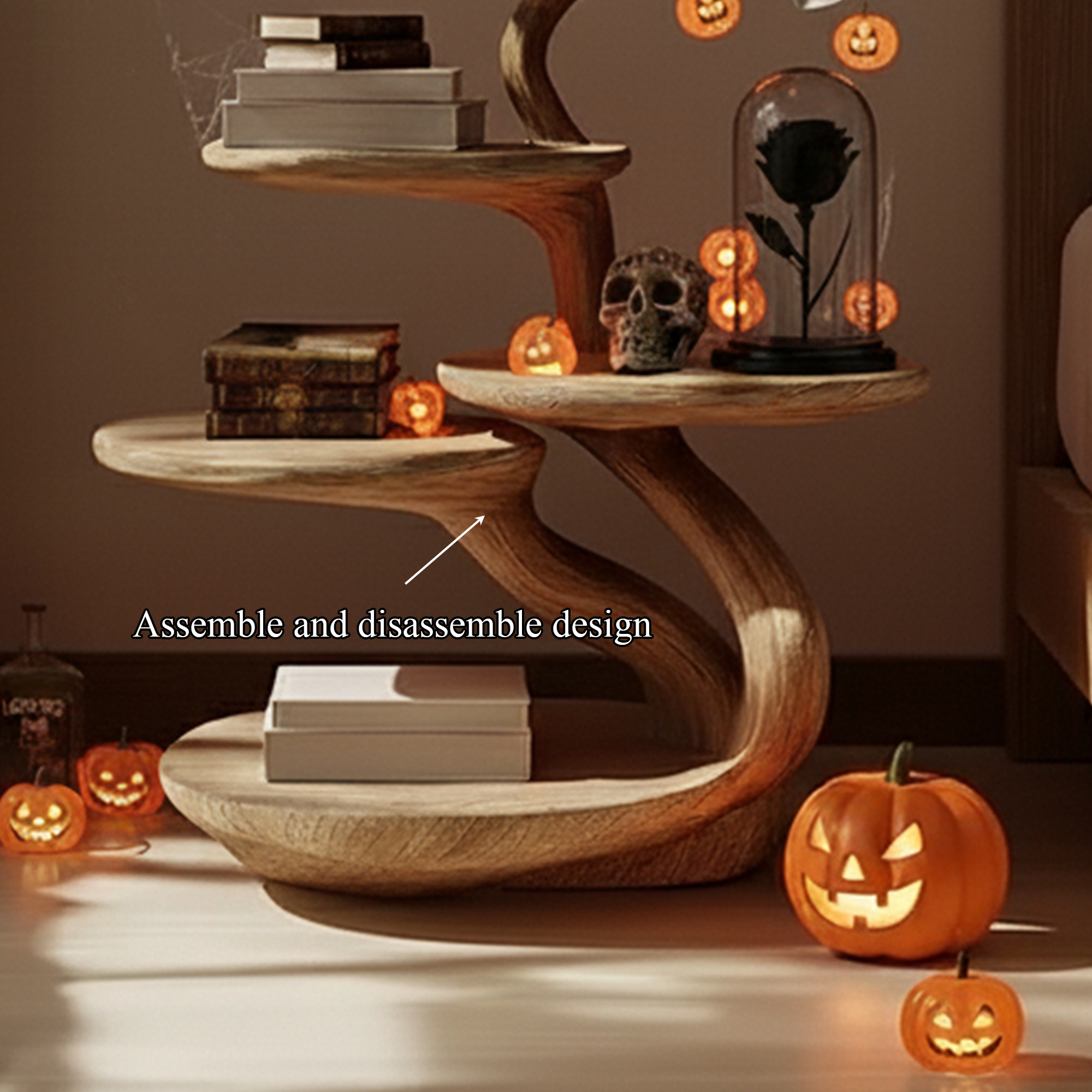 Mid Century Halloween Beside Table Bedroom SINLKIHW025