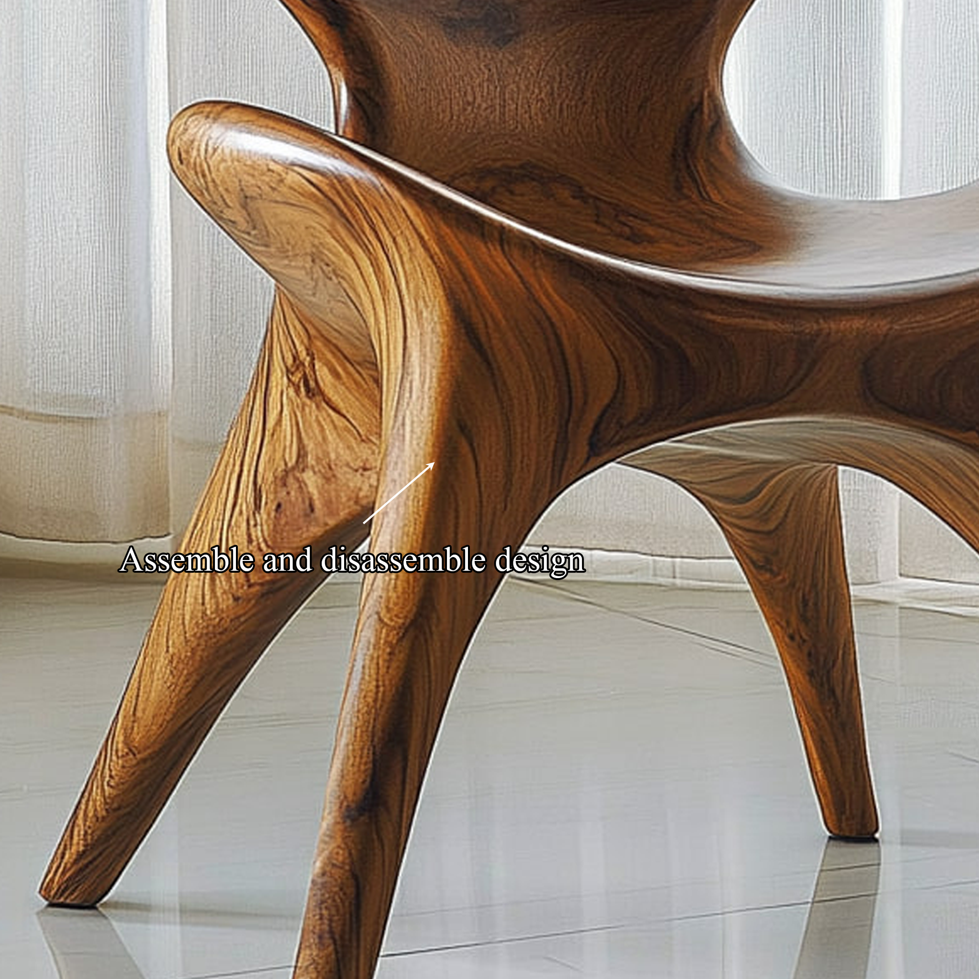 Organic Modern Accent Chair Office Or Bedroom SINLKIWC013