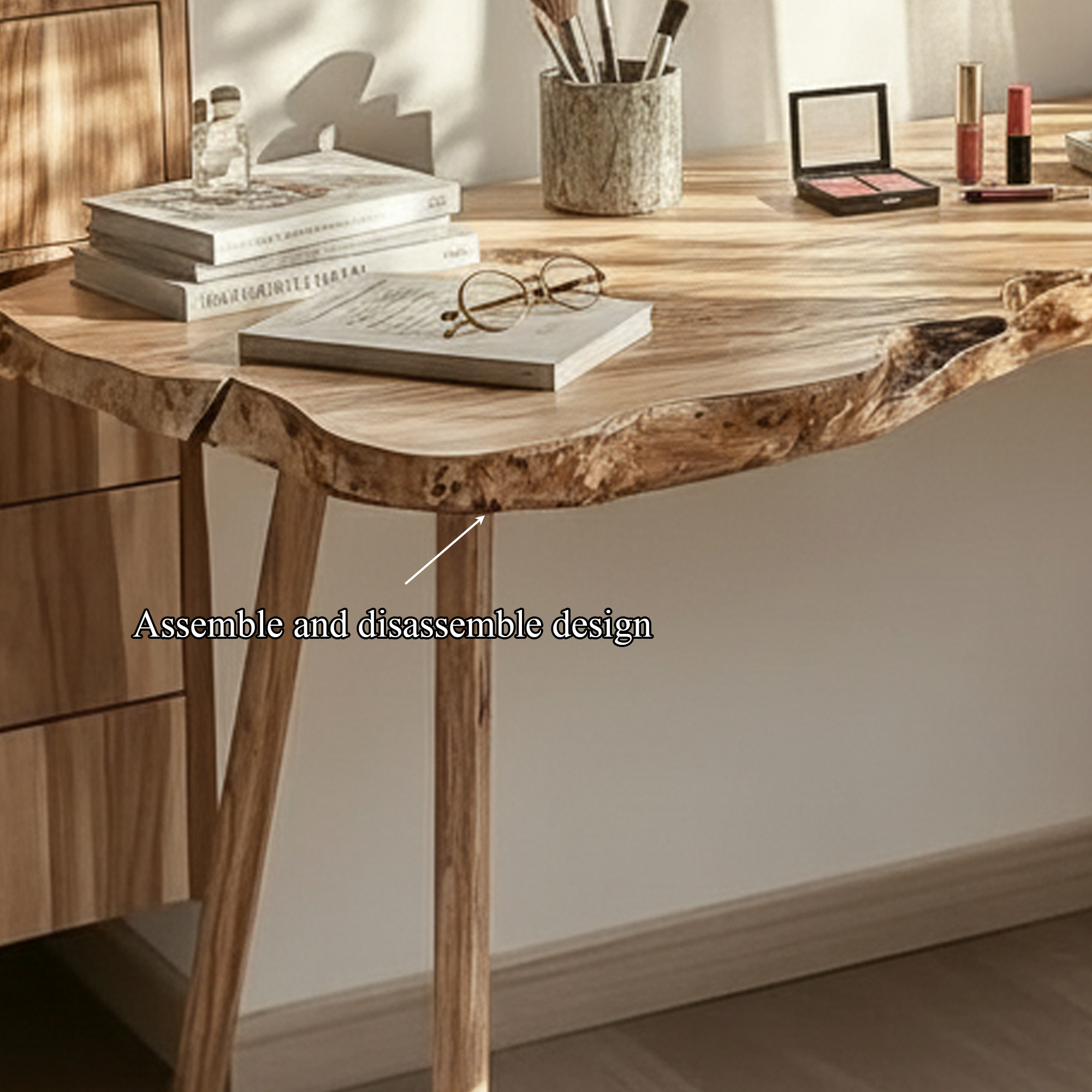 Scandinavian Natural Makeup Table Bedroom And Beauty Room SINLKIDK37