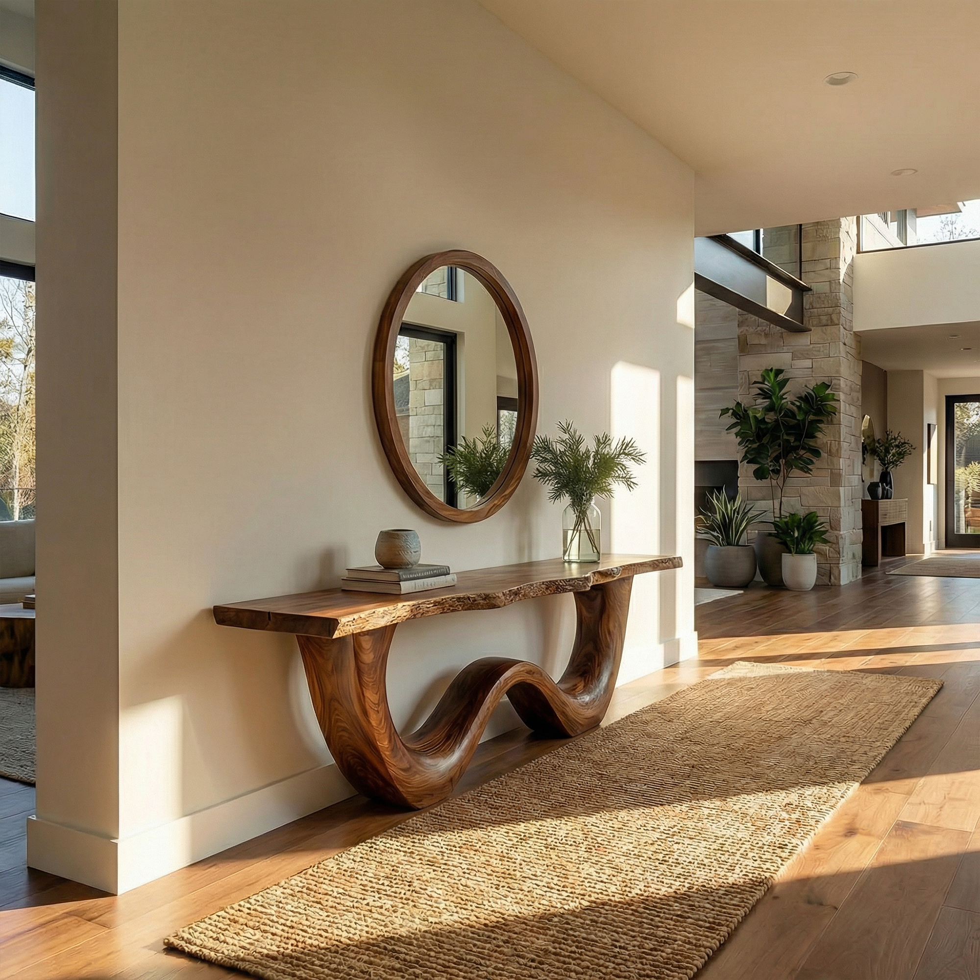 Organic Wave Base Console Table Entryway Hallway Living Room SINLKICS497