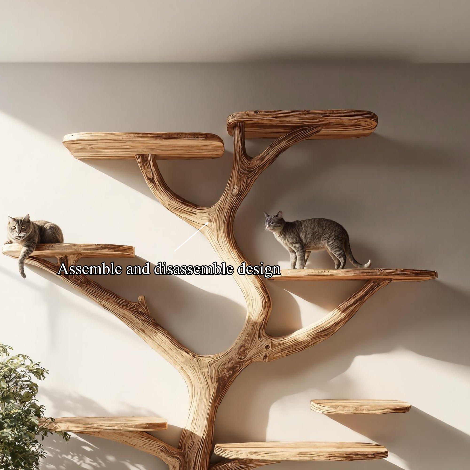Rustic Cat Tree Perch Living Room Pet Friendly Decor SINLKITT054