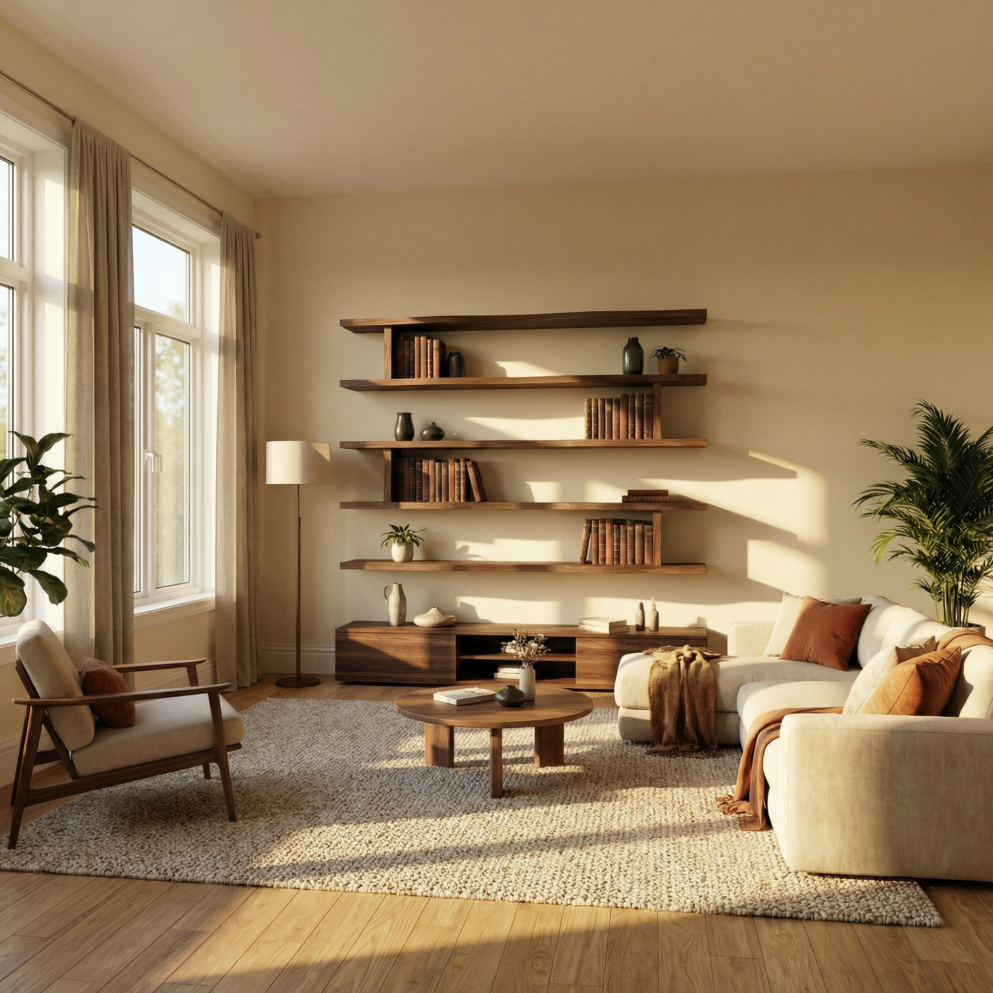 Modern Minimalist Wall Mounted Book Shelves Wood Floating Display System SINLKIFL478