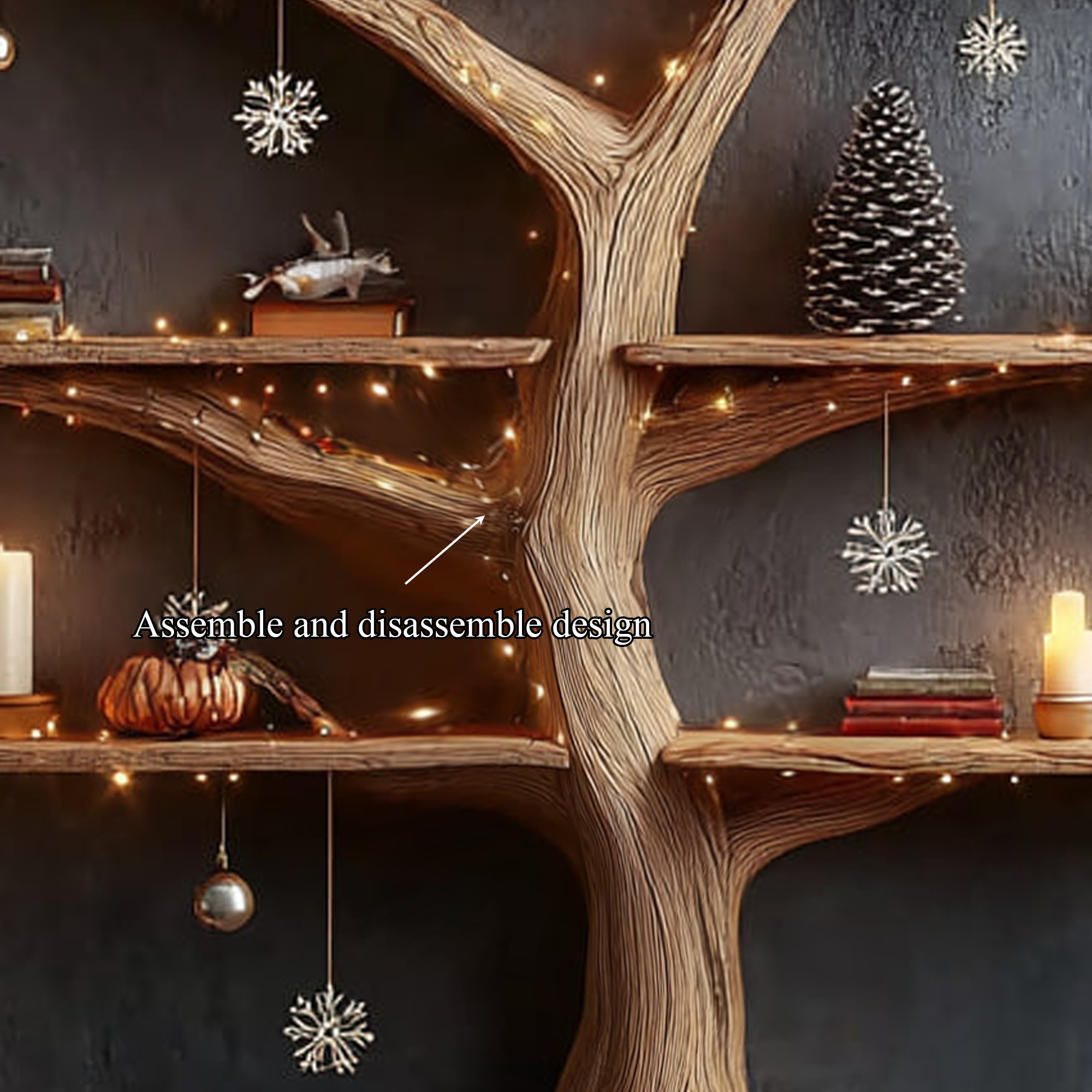 Mid Century Tree Bookshelf Living Bedroom SINLKITB272
