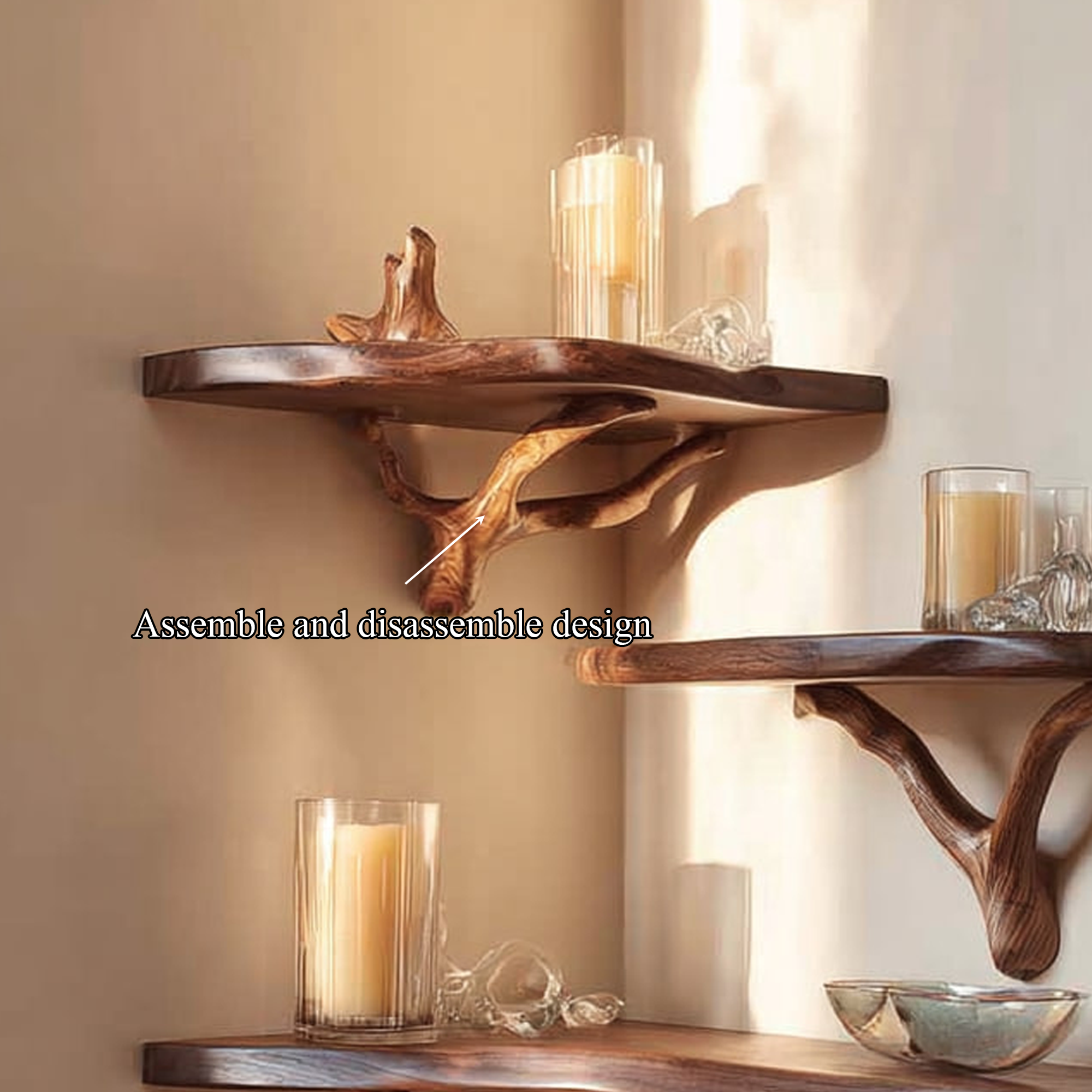 Rustic Corner Floating Shelf Entryway Or Kitchen SINLKIFL117