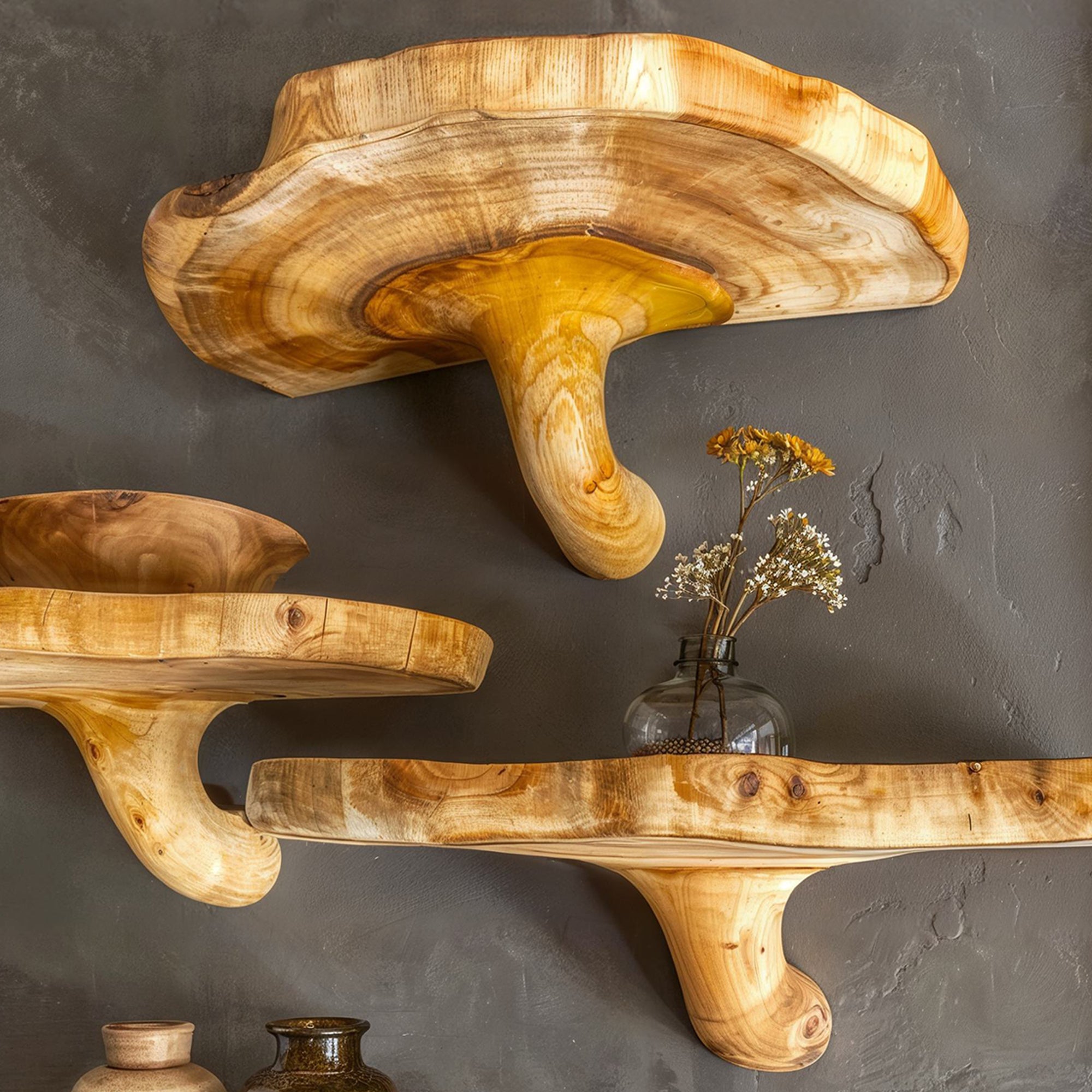 Handcrafted Mushroom Floating Shelves SILDTMR001