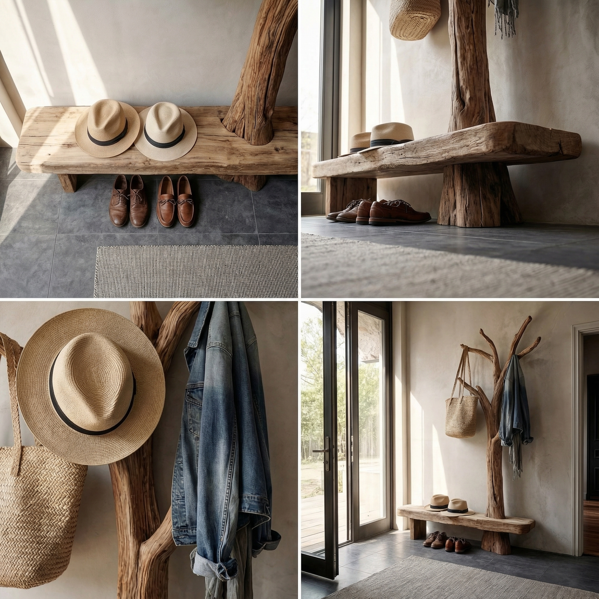 Rustic Standing Tree Coat Rack Entryway And Living Room SINLKITCR107