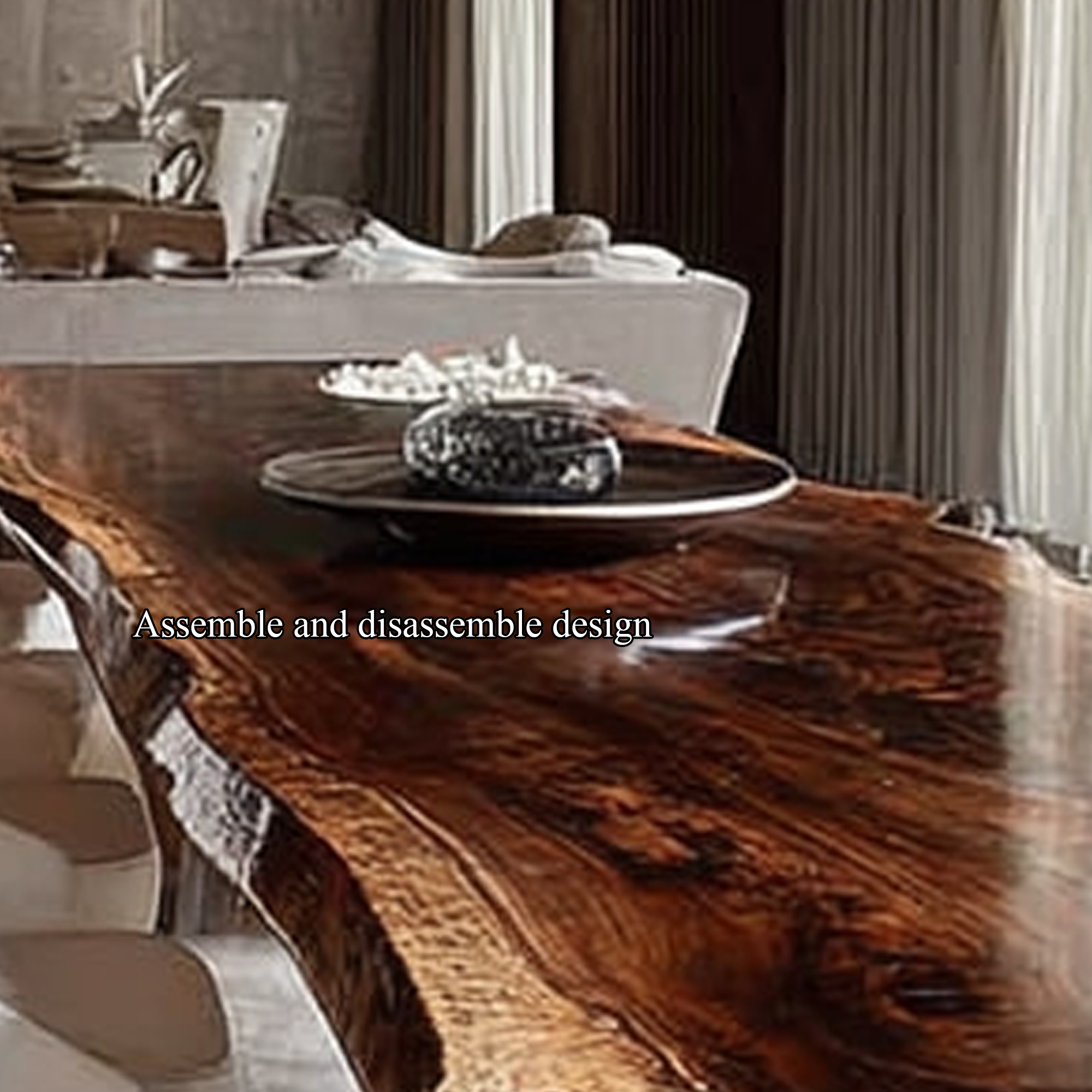 Rustic Solid Natural Wood Dining Table Dining Room SINLKIDT102