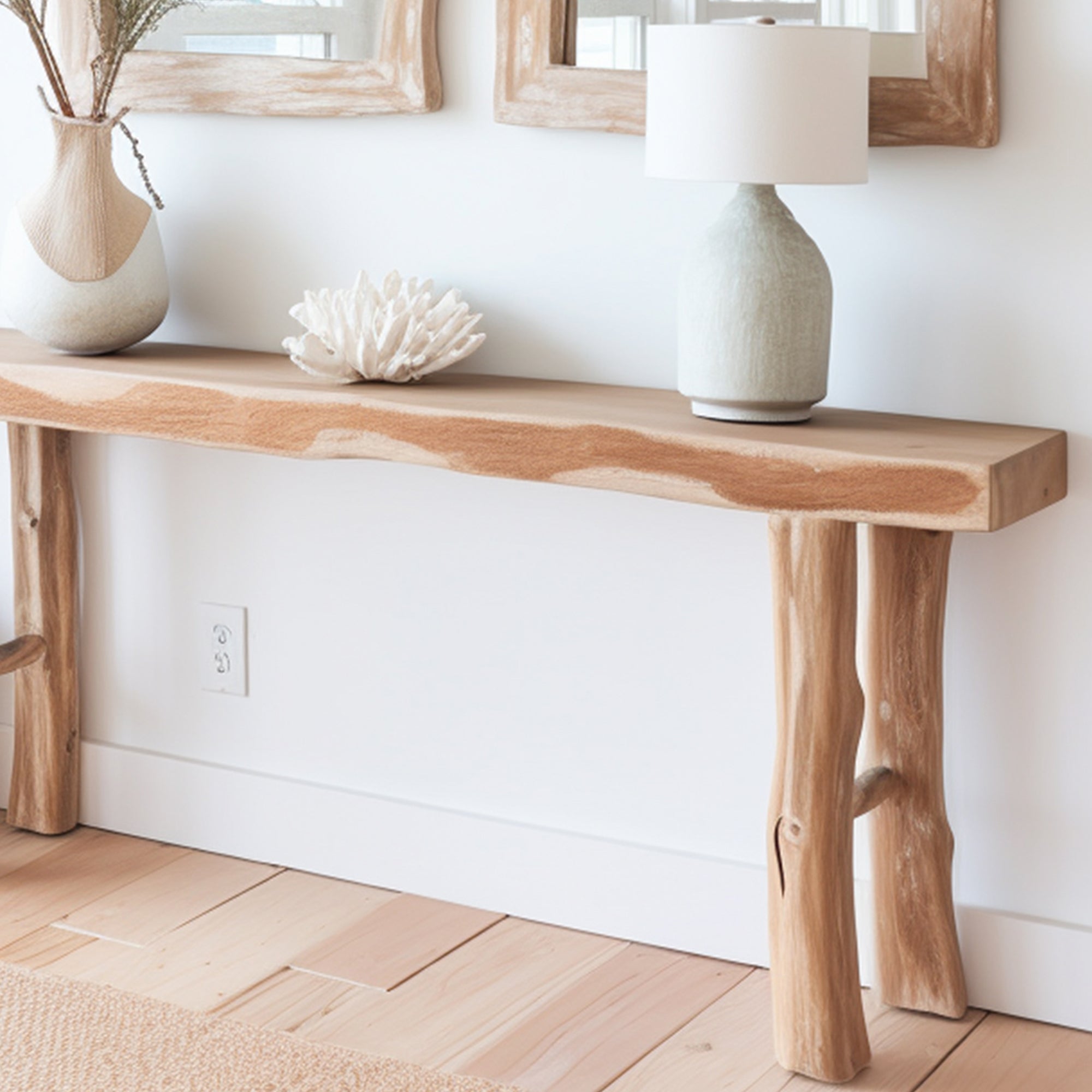 Handcrafted Floating Side Table For Entryways Rustic Decor SILDTCS017