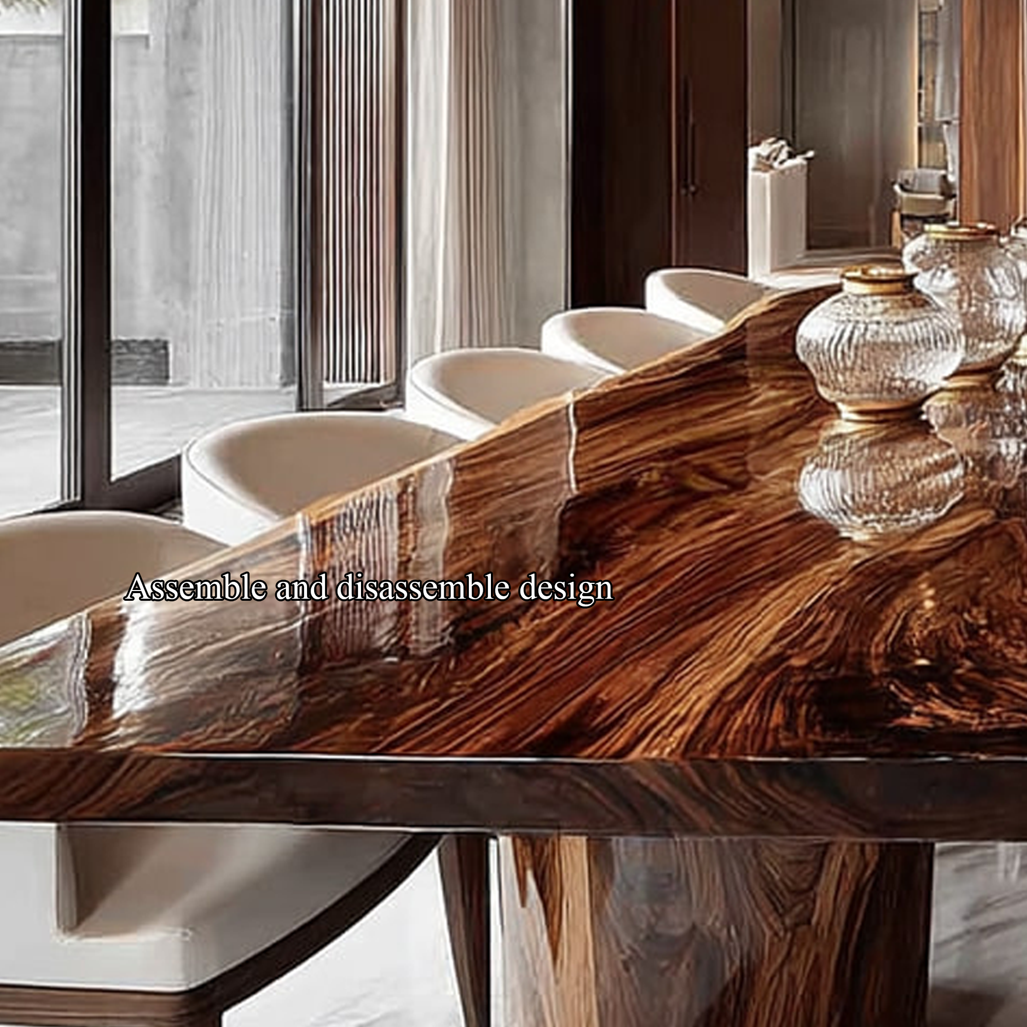 Rustic Live Edge Dining Table Dining Room SINLKIDT088
