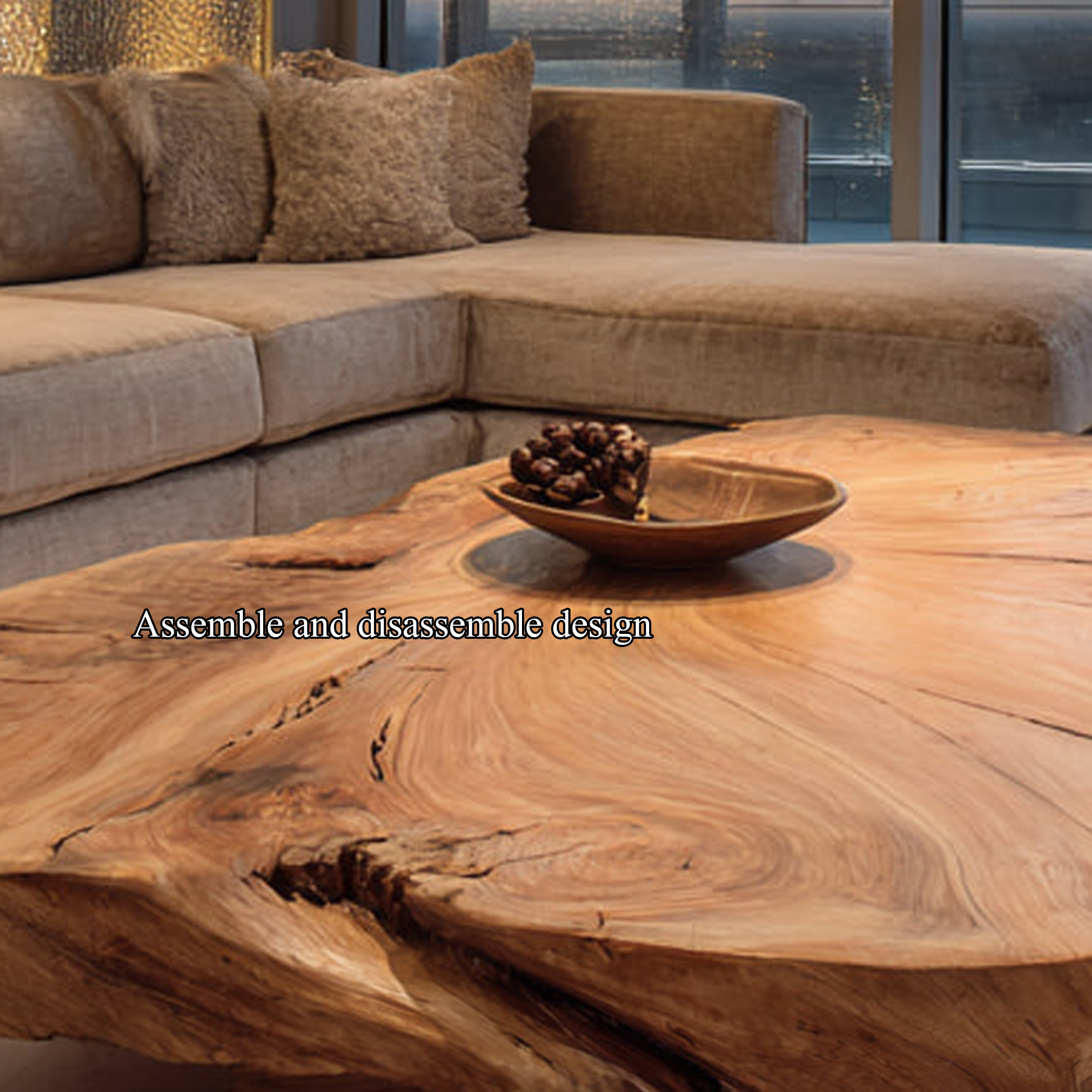 Rustic Organic Coffee Table Living Room Or Family Room SINLKICF133