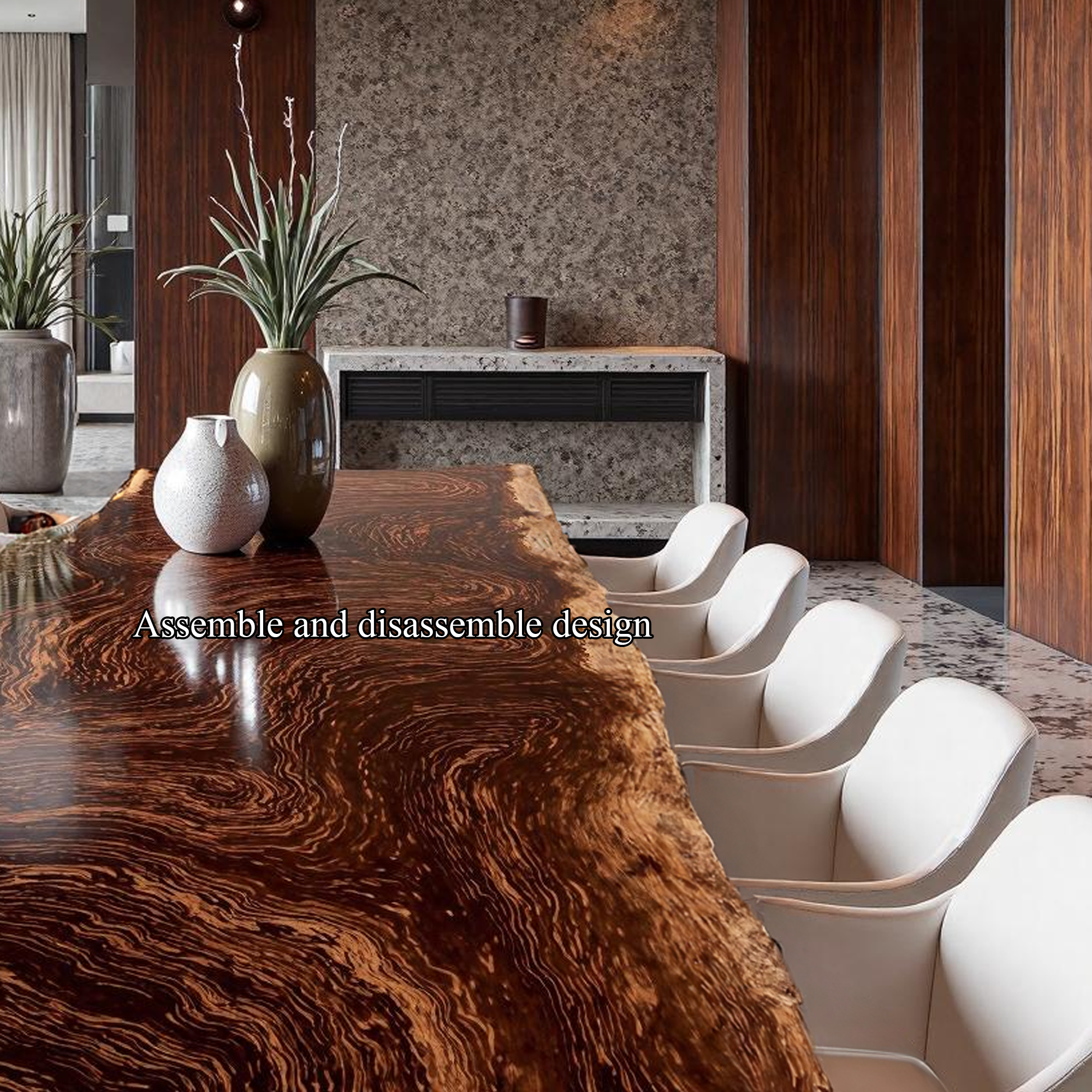 Rustic Live Edge Solid Wood Dining Table Dining Room SINLKIDT093