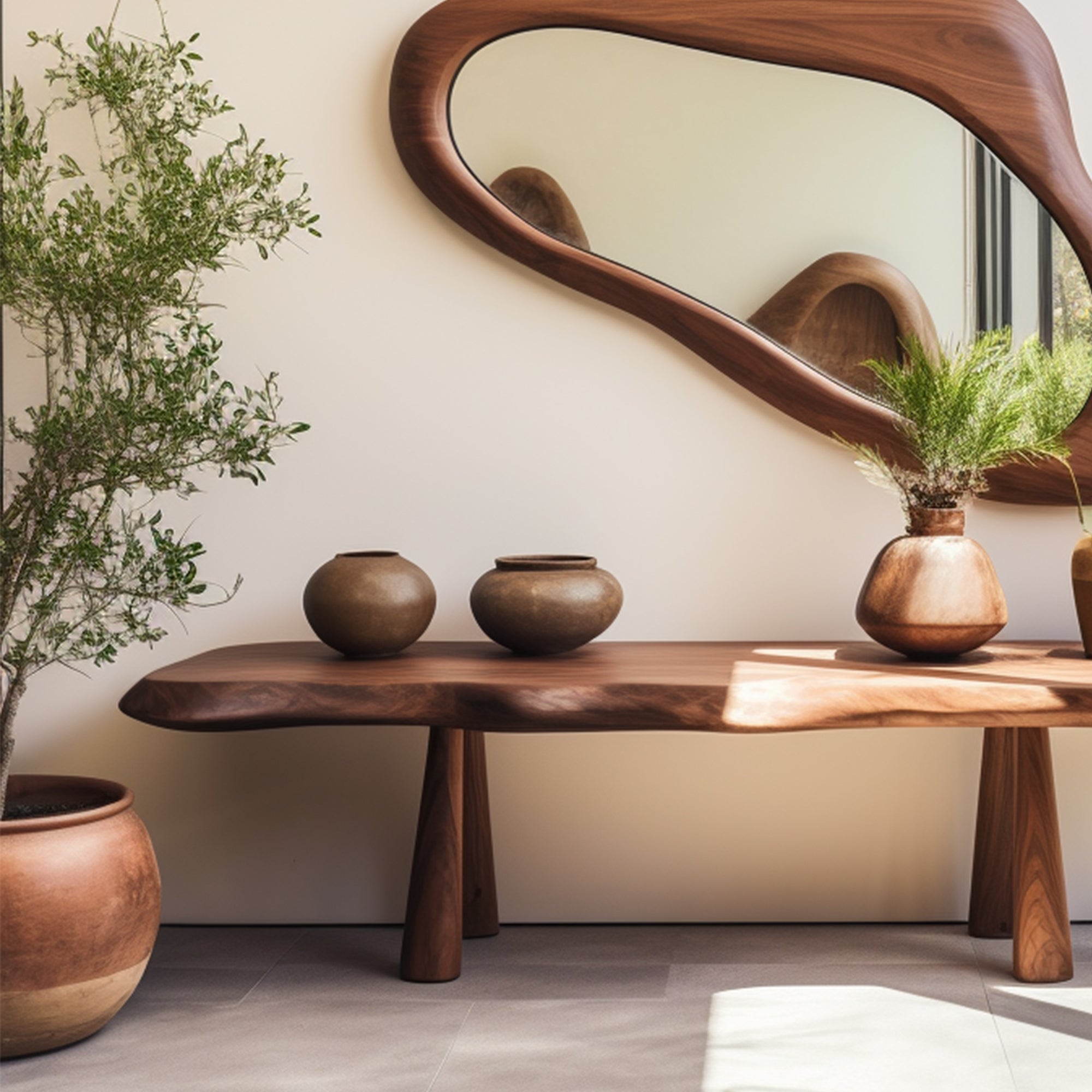 Rustic Floating Console Table Handcrafted In Solid Wood SILDTCS016