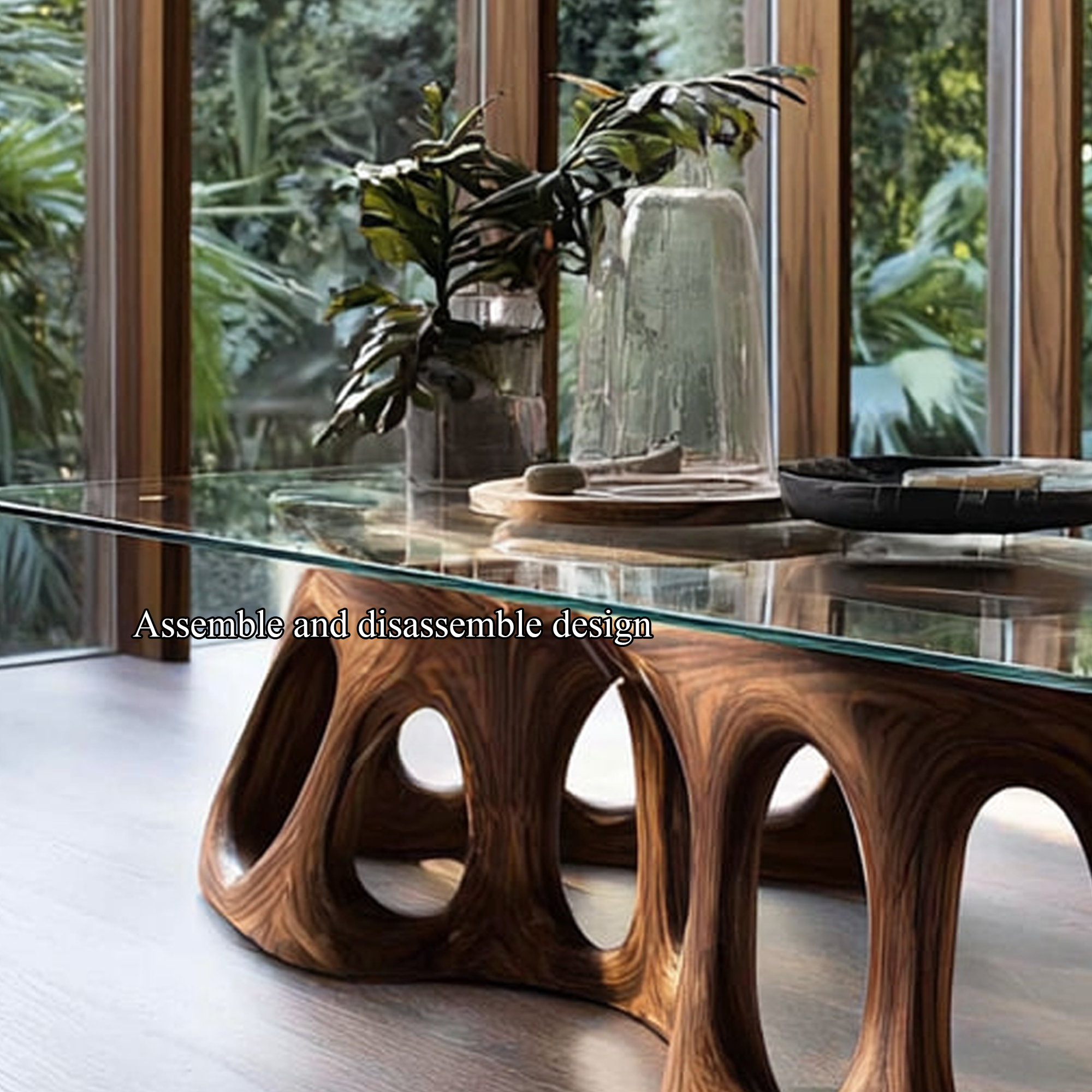 Mid Century Sculptural Coffee Table Modern Living Room SINLKICF084
