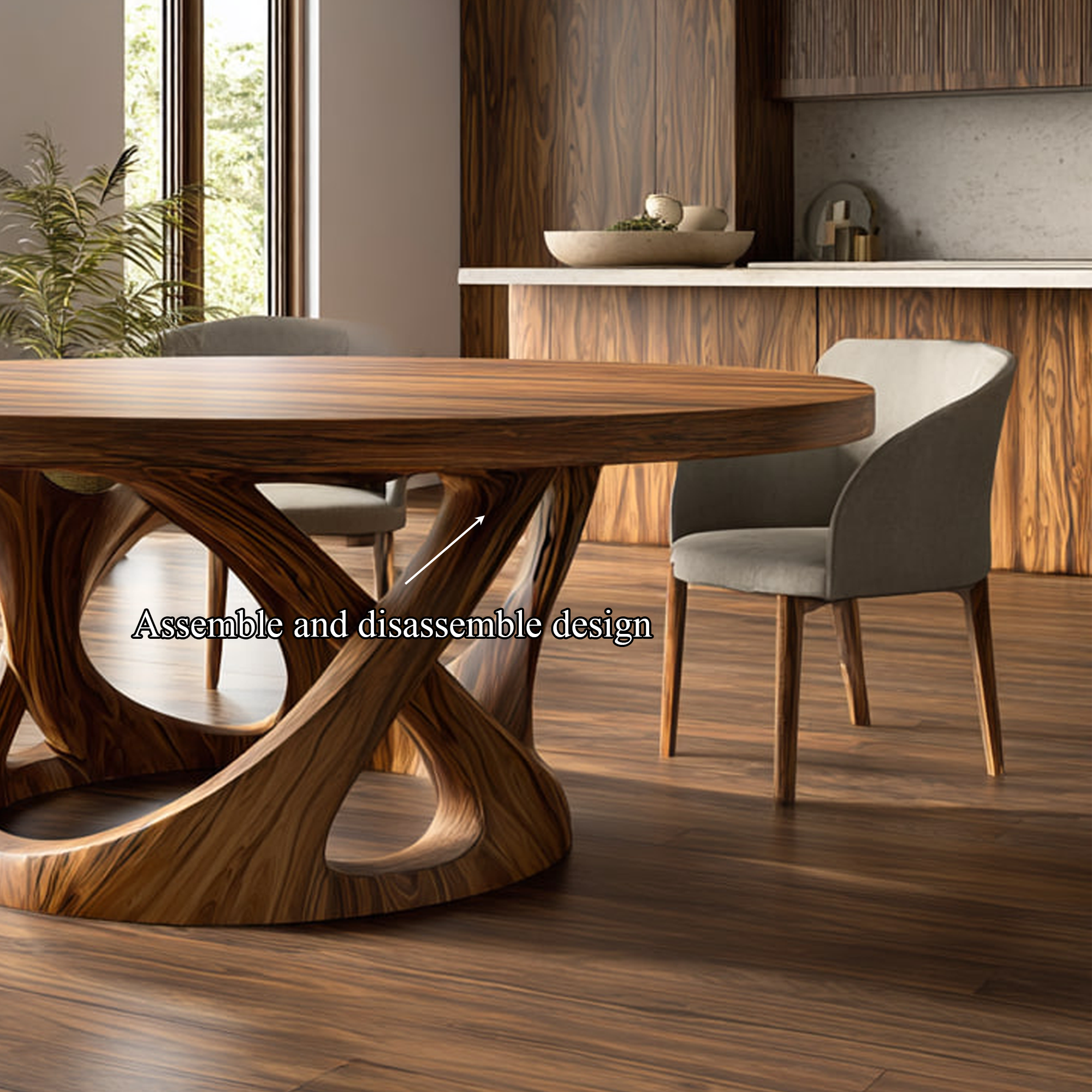 Organic Modern Dining Table Dining Room Or Kitchen SINLKIDT118