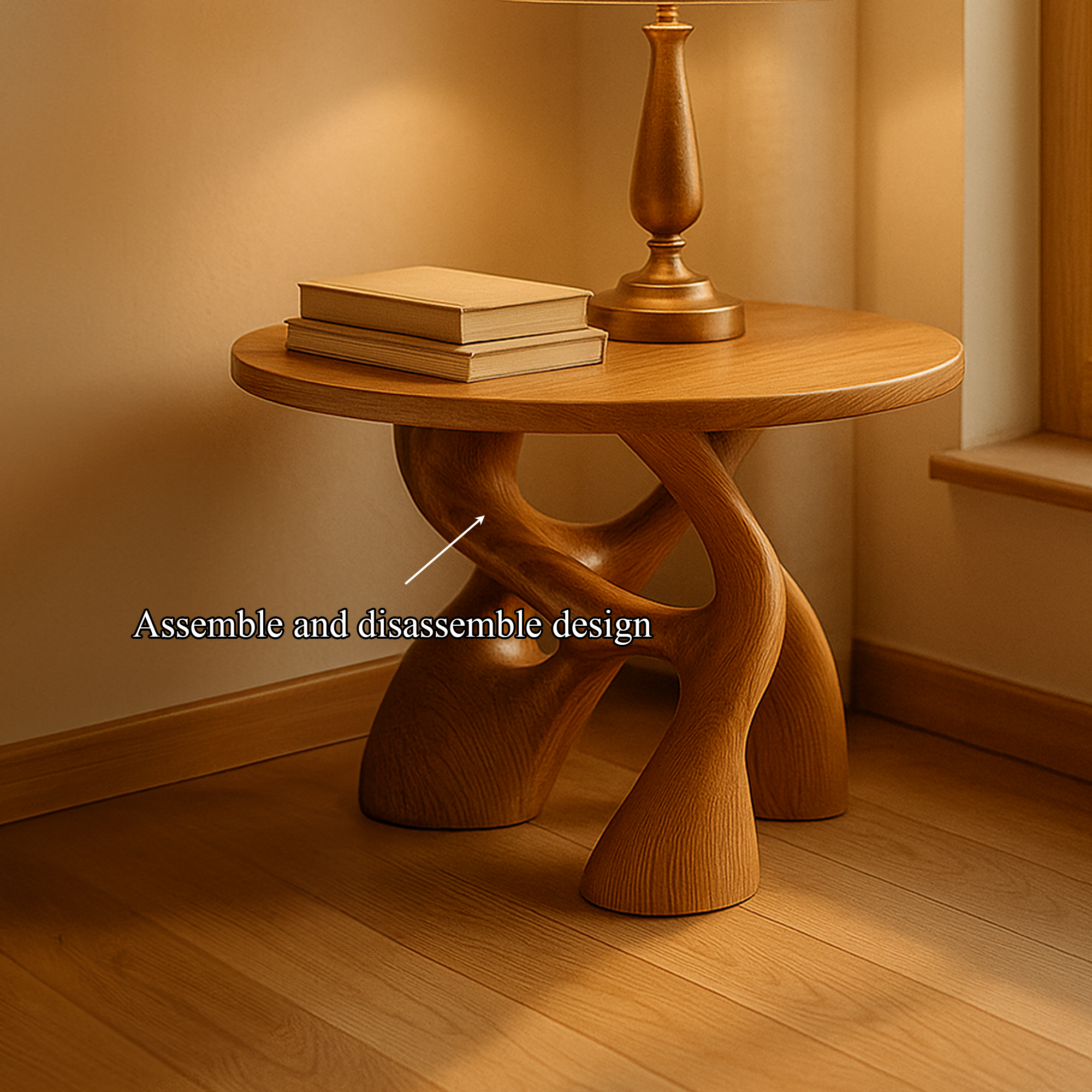 Free Standing Mid Century End Table Bedroom SINLKIBT122