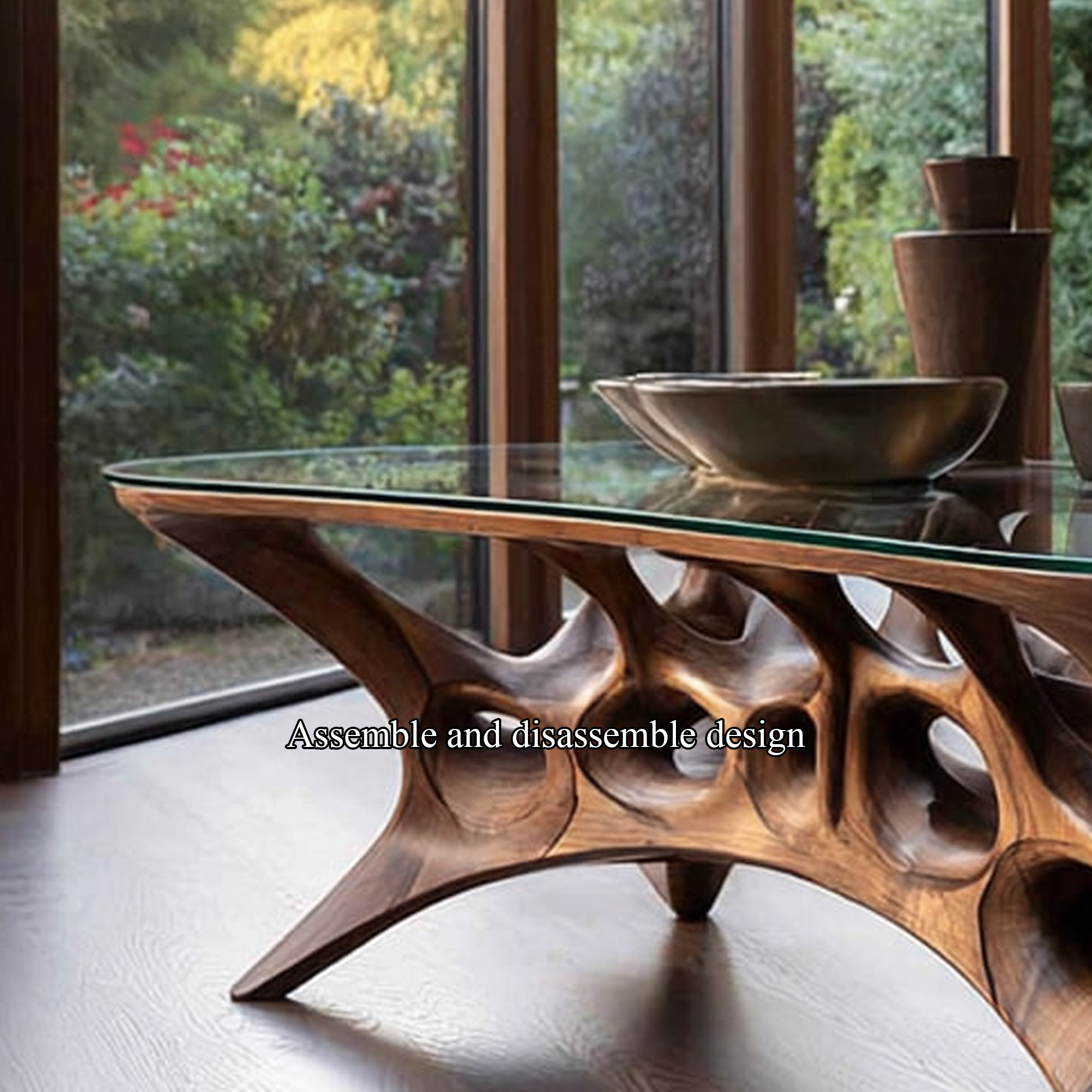 Mid Century Sculptural Coffee Table Living Room SINLKICF076