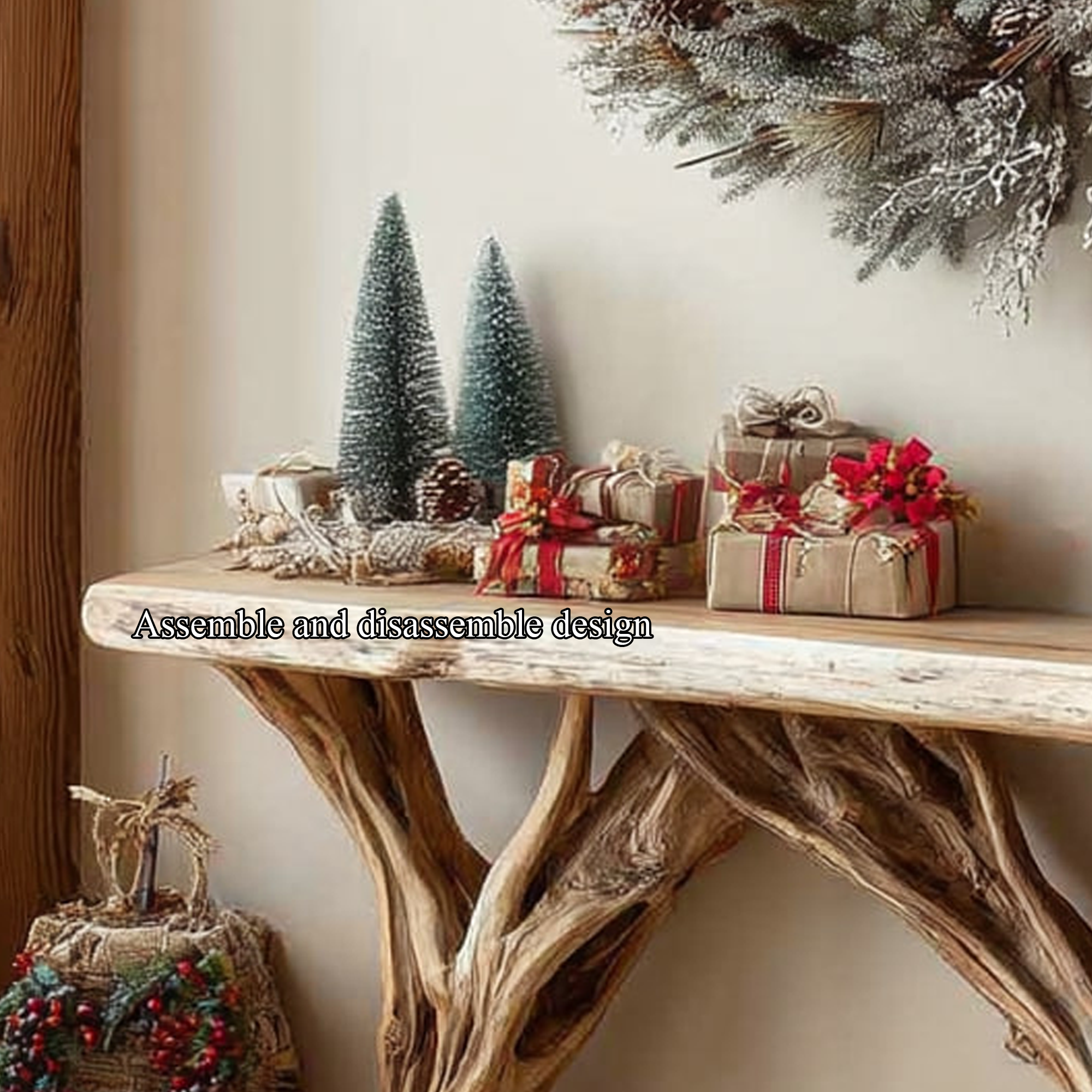 Rustic Console Table Entryway Holiday Decor SINLKICS253