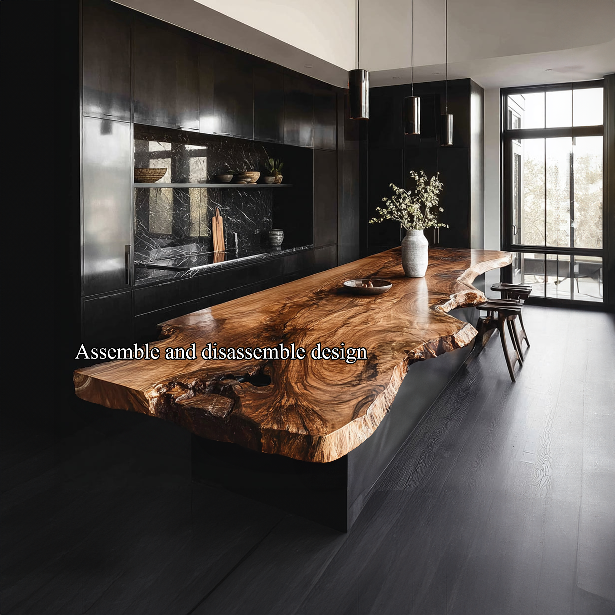 Rustic Contemporary Kitchen Island Kitchen Or Breakfast Area SINLKIBE111