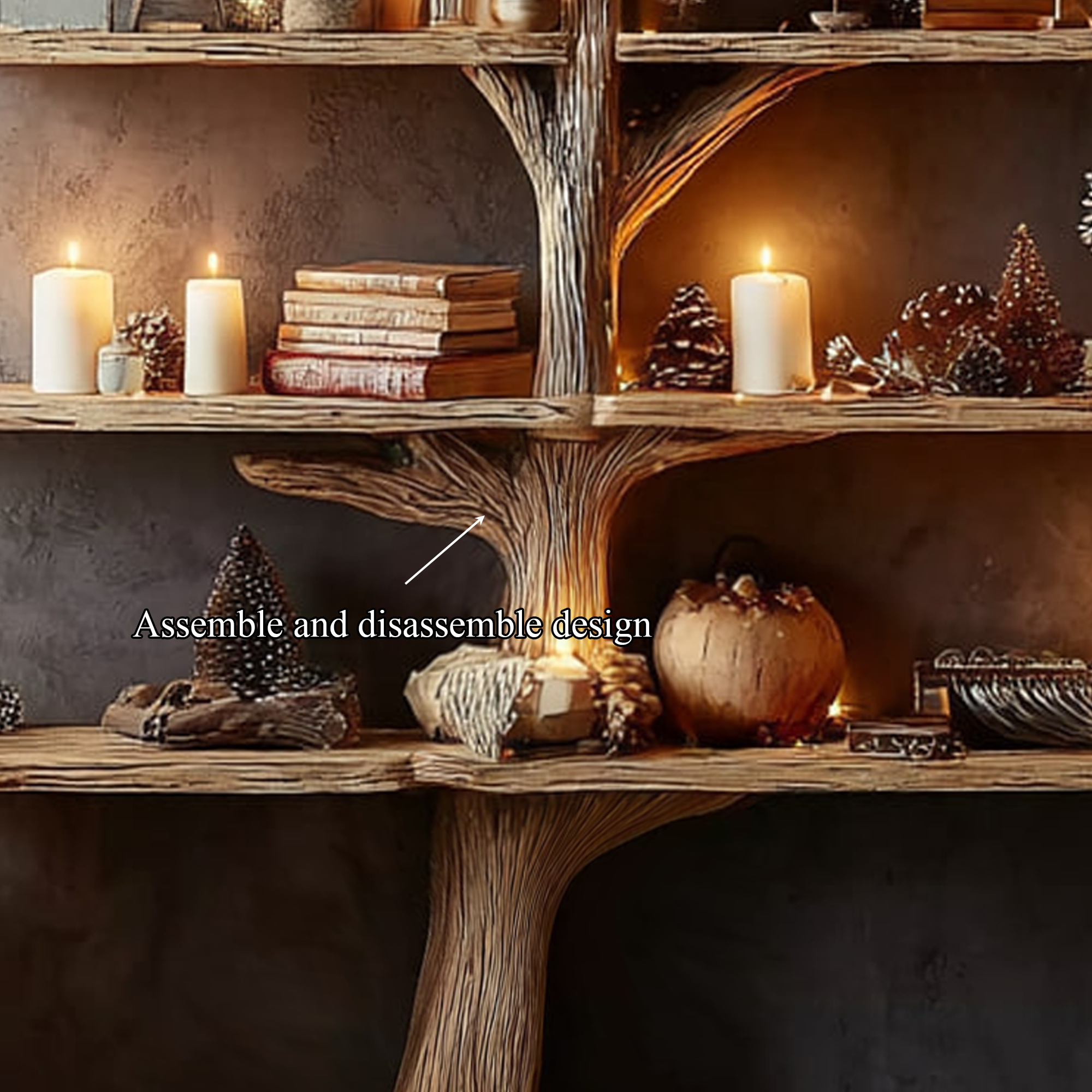 Rustic Tree Bookshelf Seasonal Home Office Living SINLKITB275