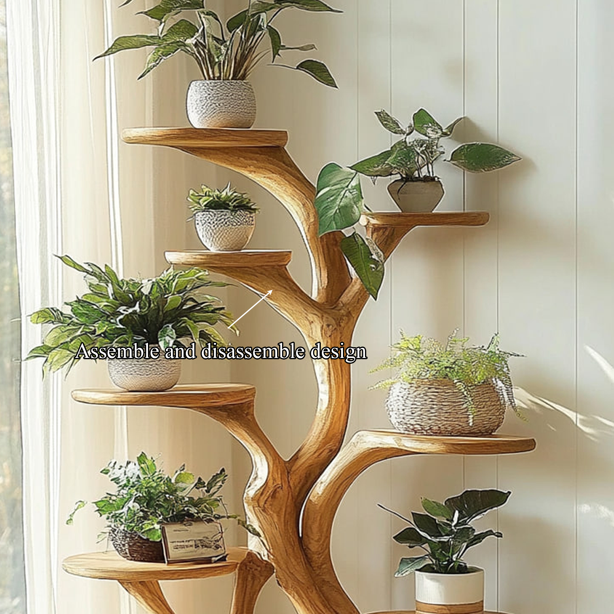 Rustic Organic Tree Stand Botanical Room Accent SINLKITT076