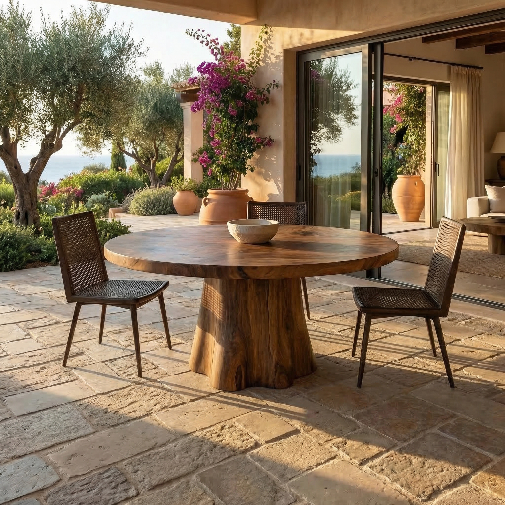 Rustic Round Dining Table For Dining Room And Kitchen SINLKIDT159