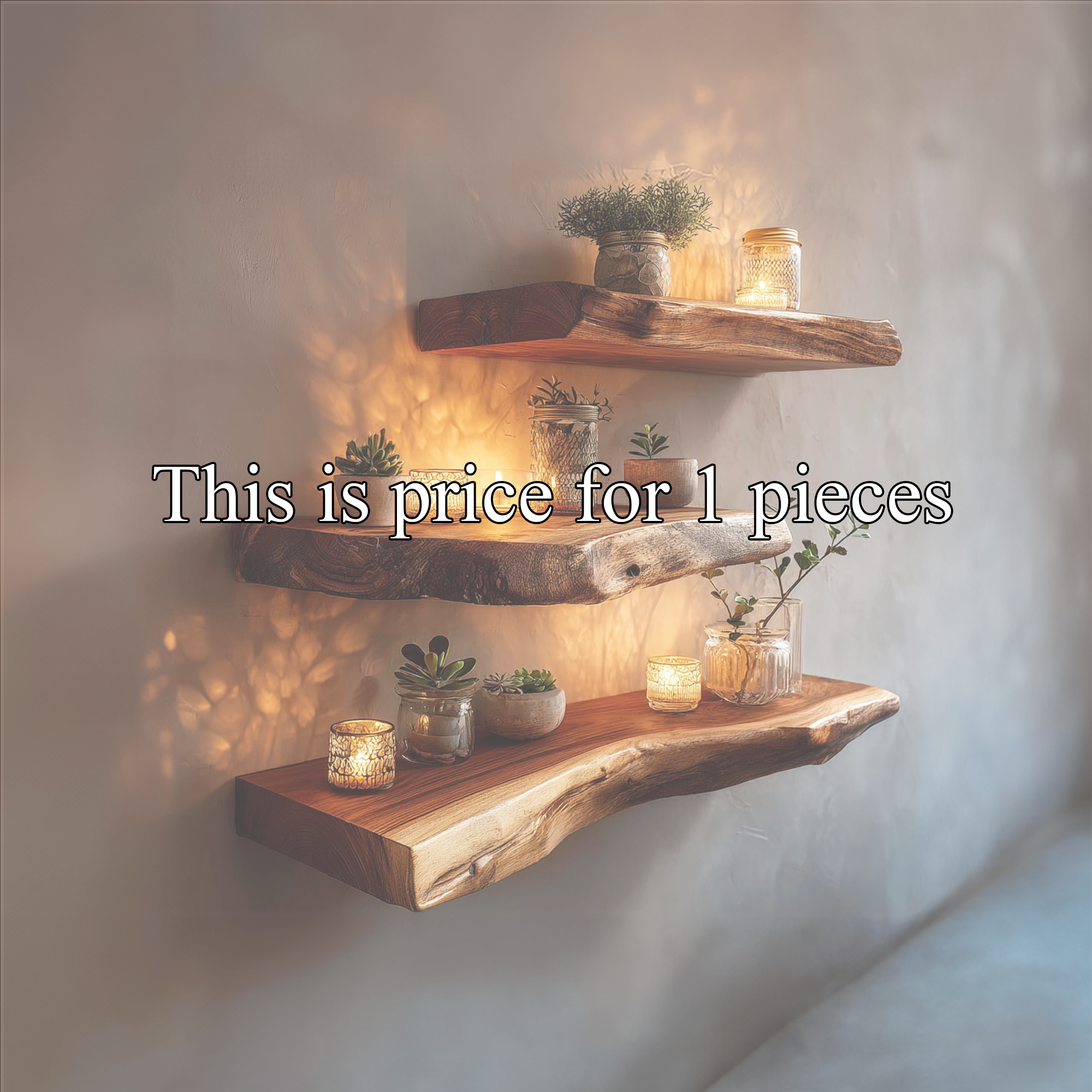 Rustic Live Edge Floating Shelf Wall Decor Living Room SINLKIFL301