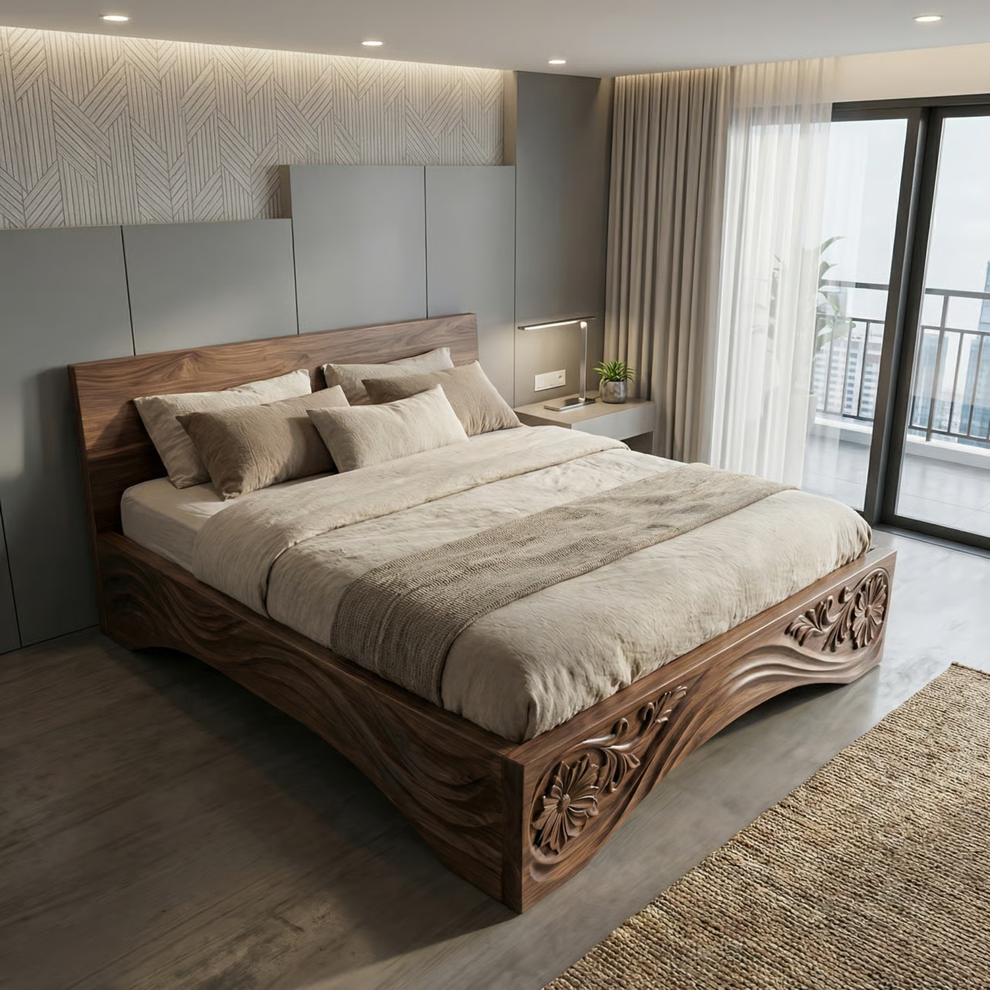 Rustic King Size Bed Frame For Bedroom And Home Interior SINLKIWB106