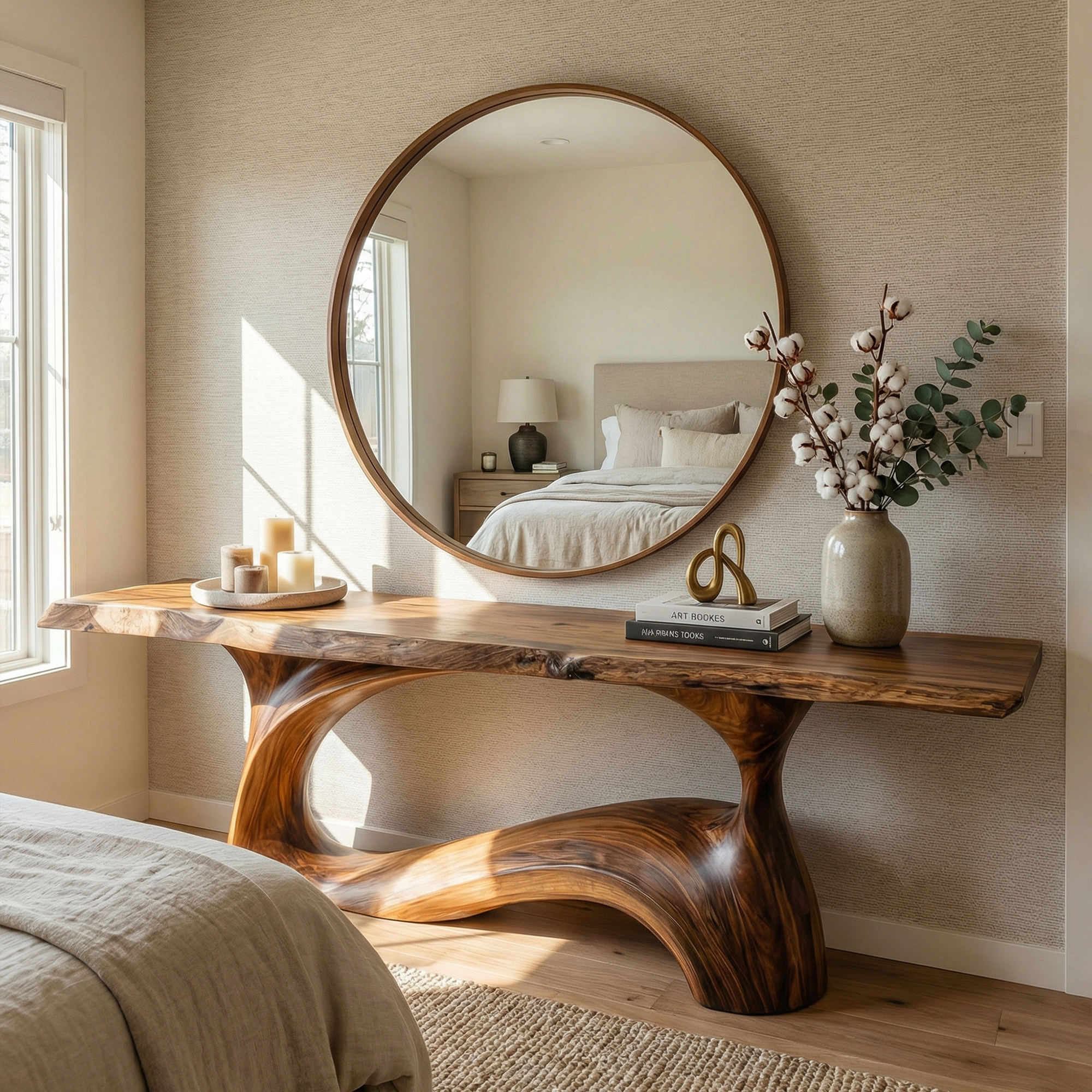 Natural Live Edge Sculptural Console Table Entryway Hallway Living Room SINLKICS499