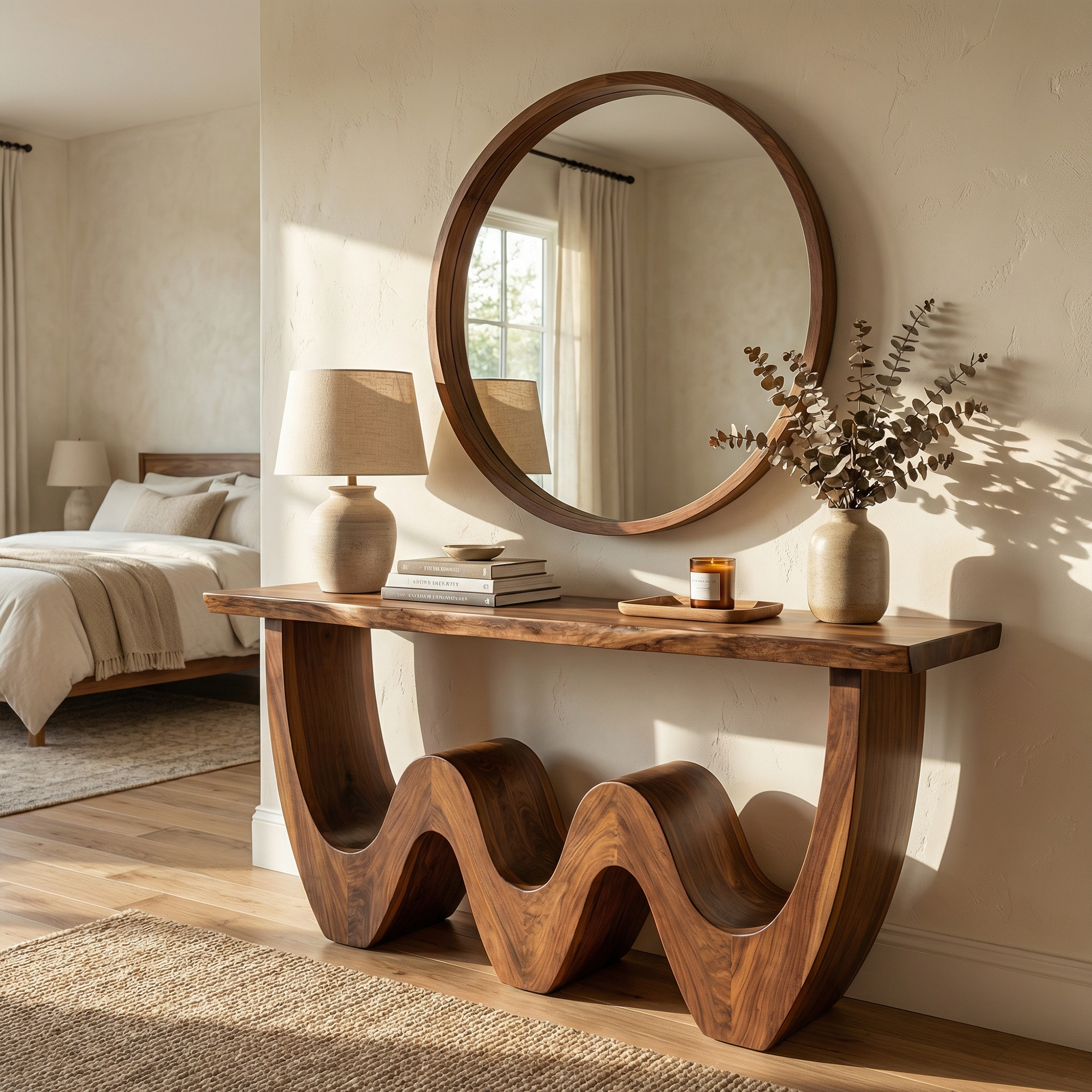 Rustic Triple Wave Console Table Entryway Hallway Living Room SINLKICS501