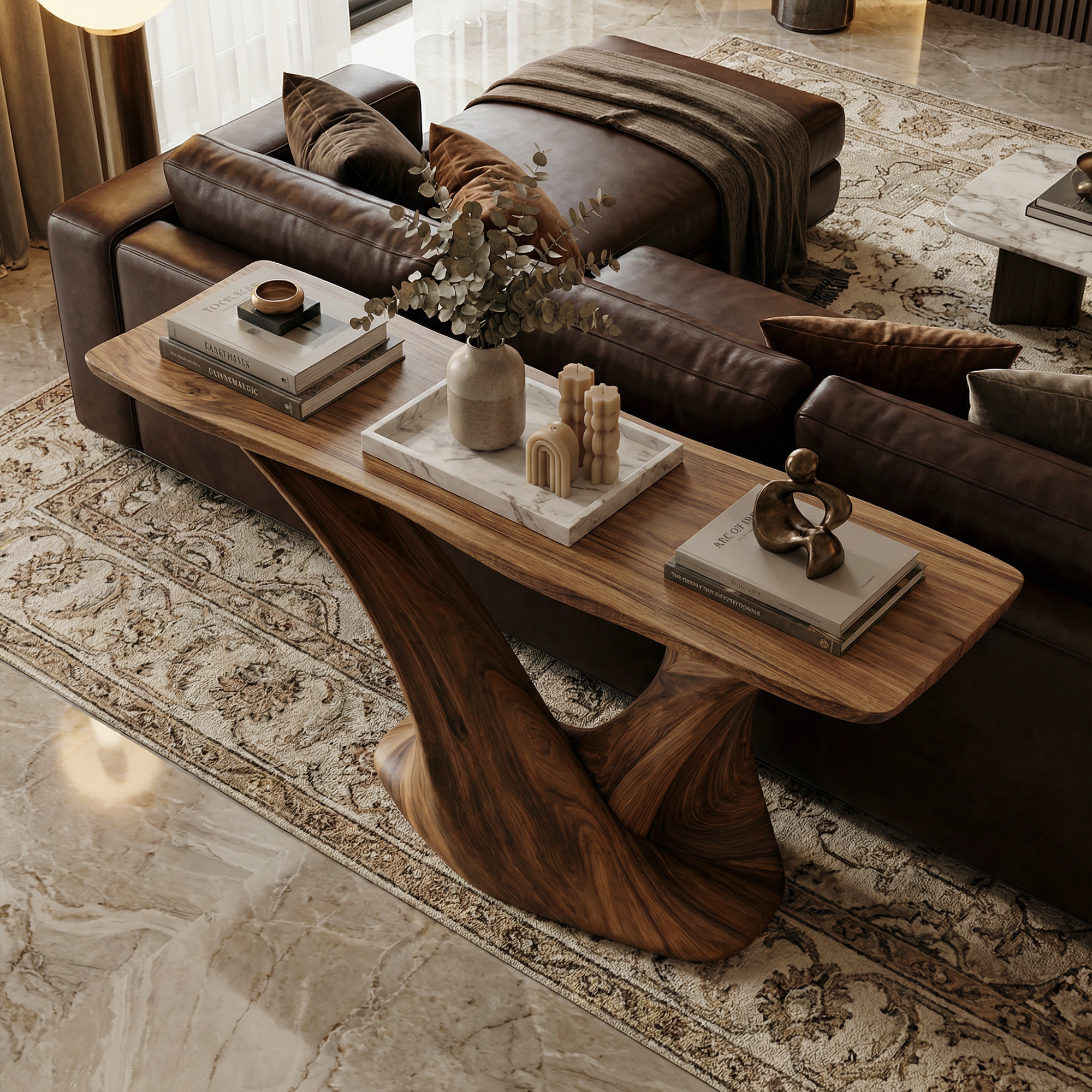 Modern Split Pedestal Console Table Entryway Hallway Living Room SINLKICS505