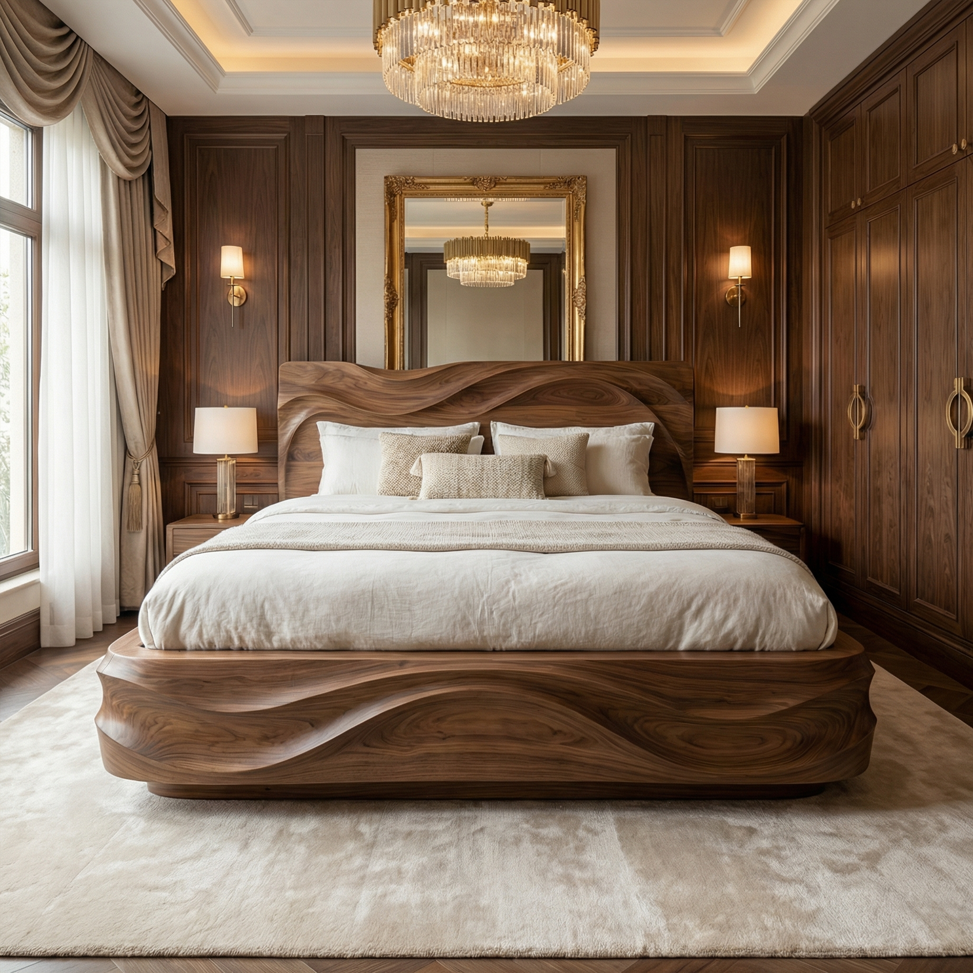 Rustic King Bed Frame For Bedroom Or Private Room SINLKIWB113