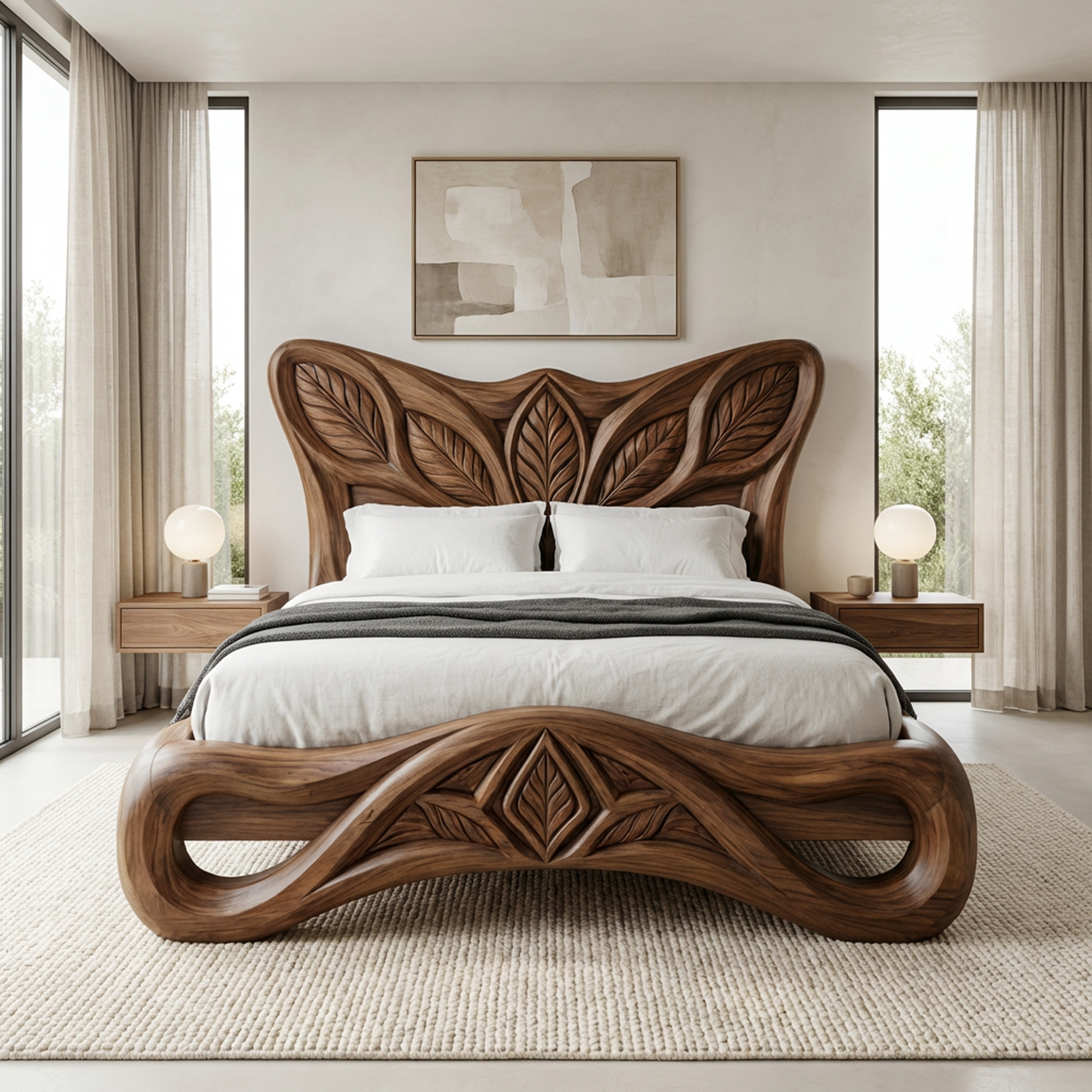 Rustic Handcrafted Style Bed Frame For Bedroom And Sleeping Space SINLKIWB097