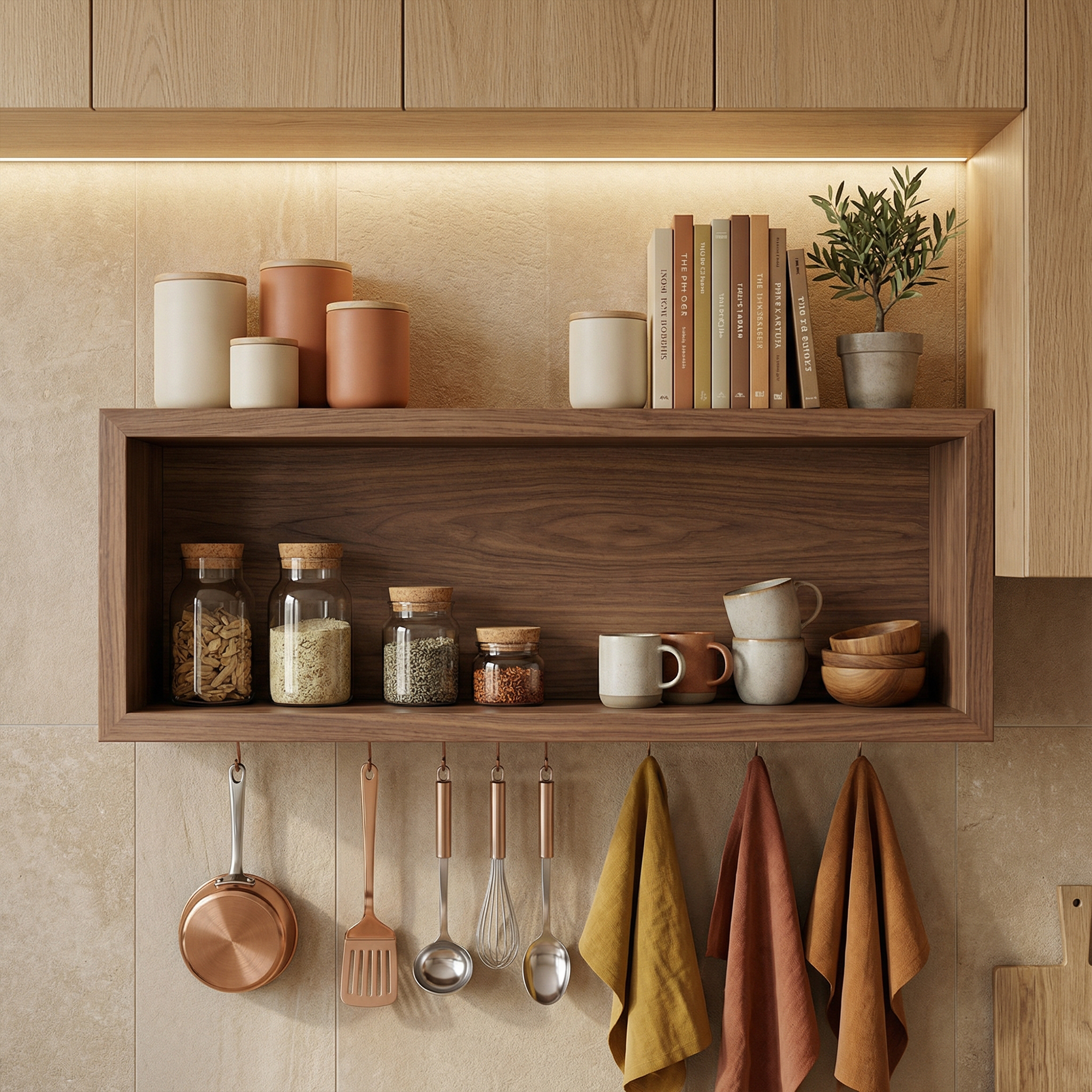 Rustic Box Style Kitchen Wall Shelf Solid Wood Display Unit SINLKIFL475