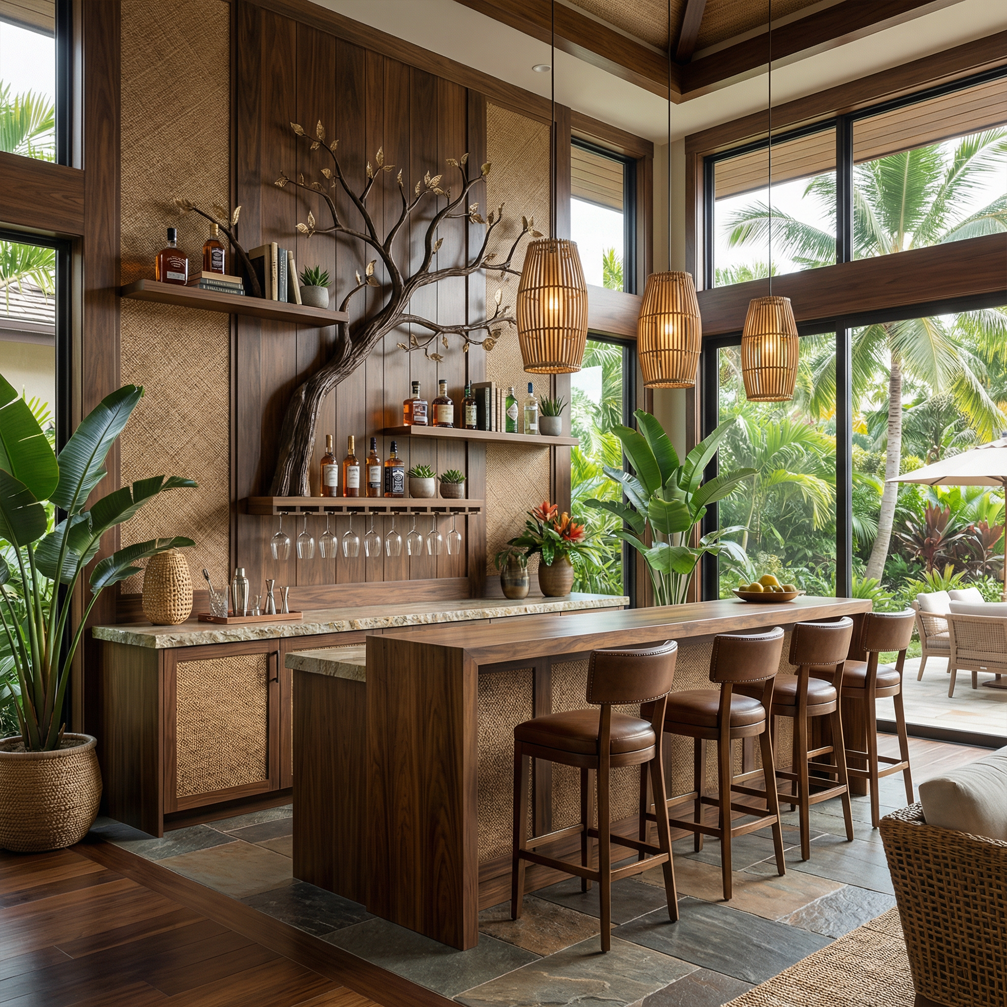 Organic Tree Branch Wine Rack Wooden Wall Shelf For Kitchen Dining Room Home Bar SINLKIWR009