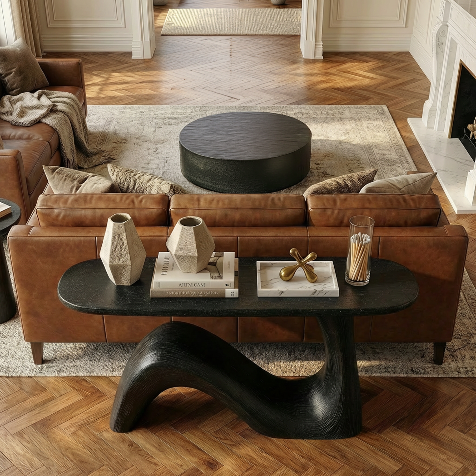 Organic Sculptural Console Table Living Room Sofa Back Entryway SINLKICS490