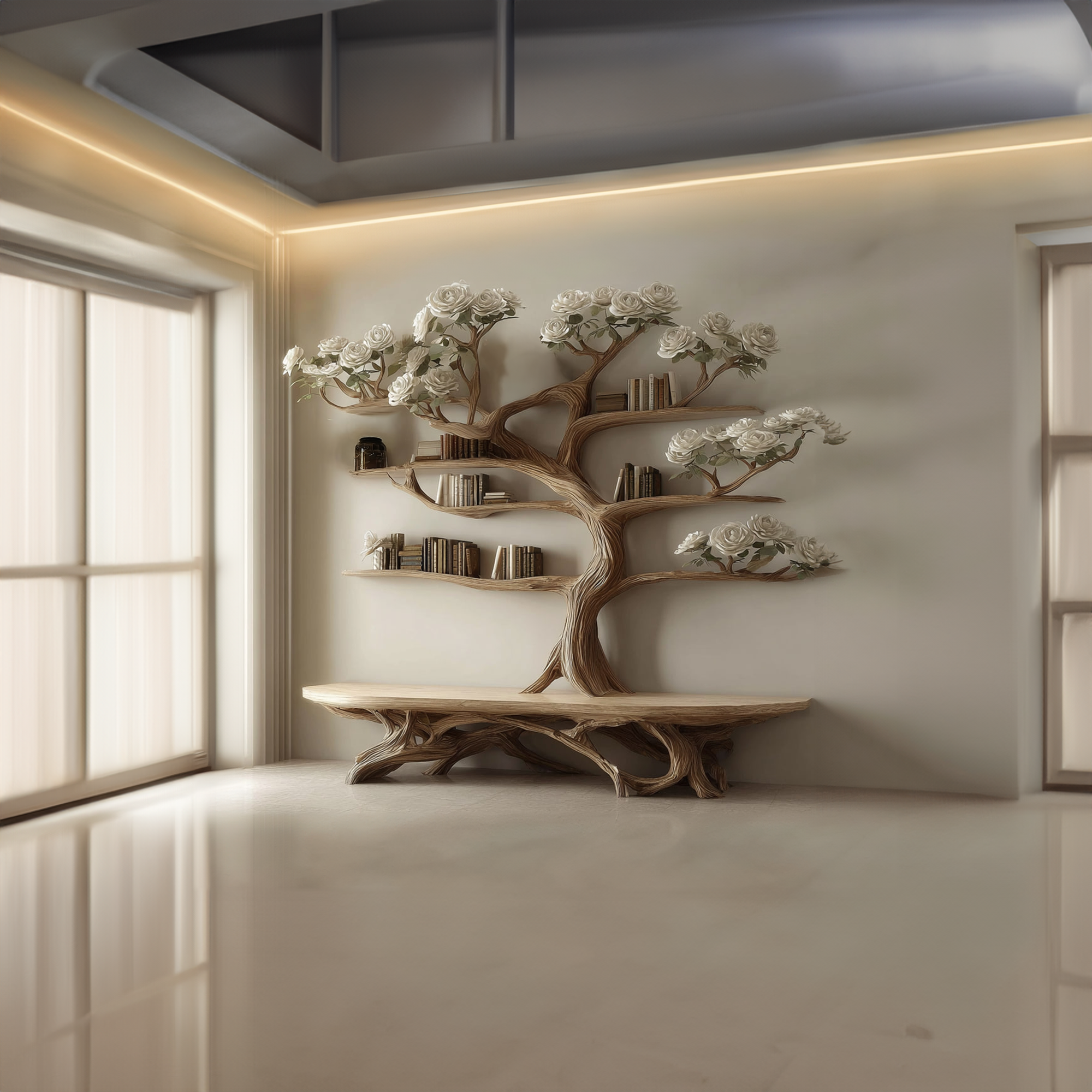 Rustic Artistic Tree Shelf Study Room SINLKITB242