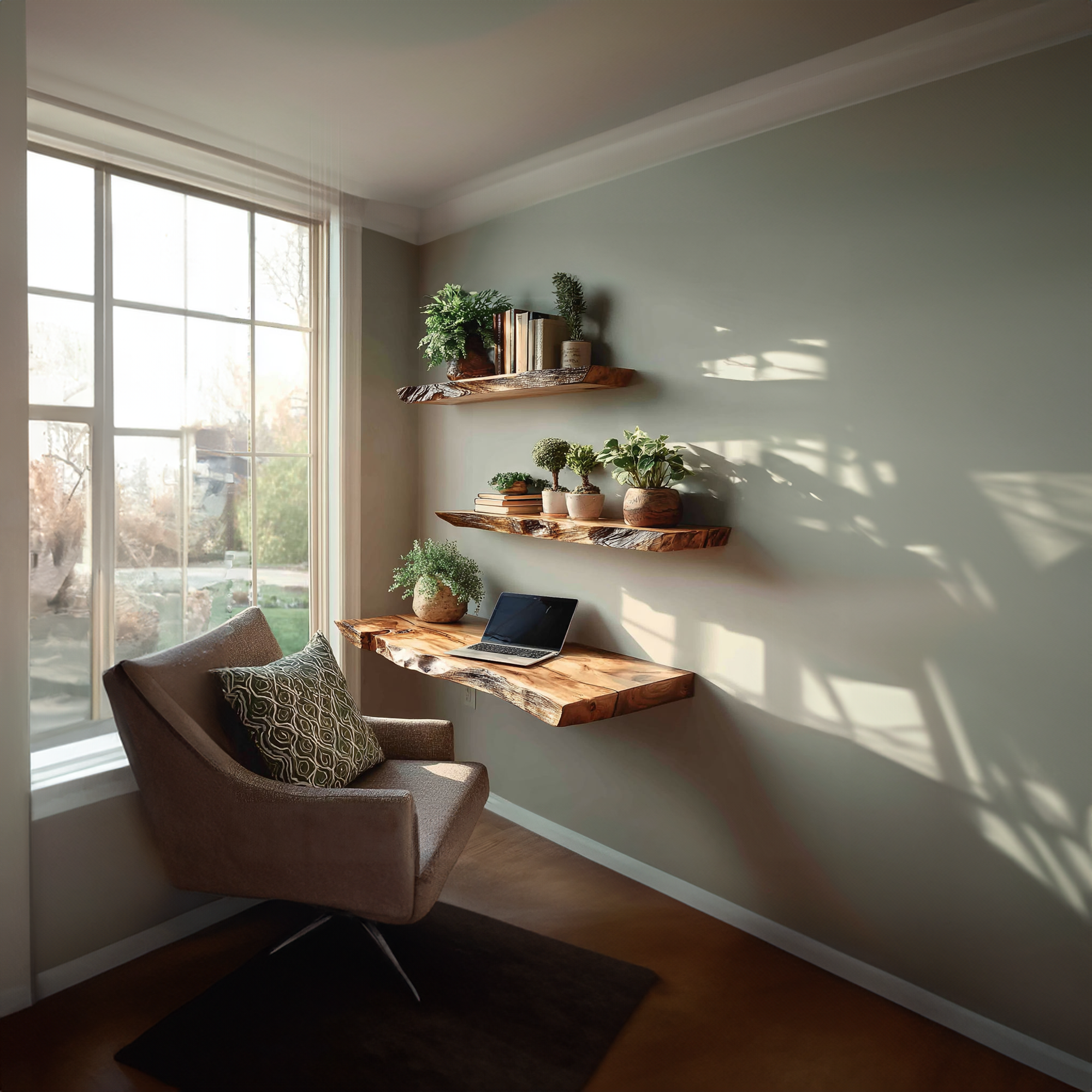 Rustic Floating Desk Home Office SINLKIFL152