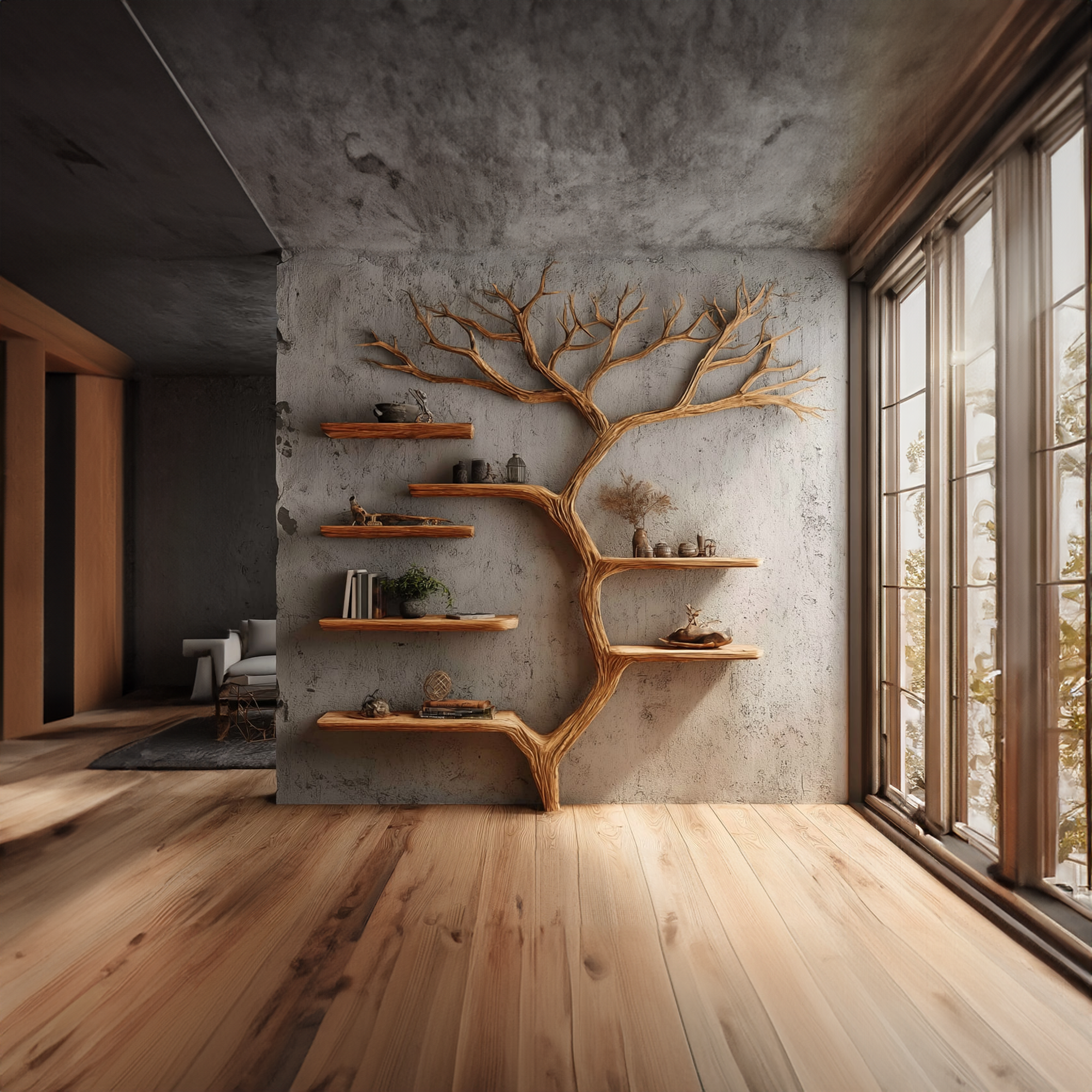 Rustic Tree Bookshelf Home Office SINLKITB297