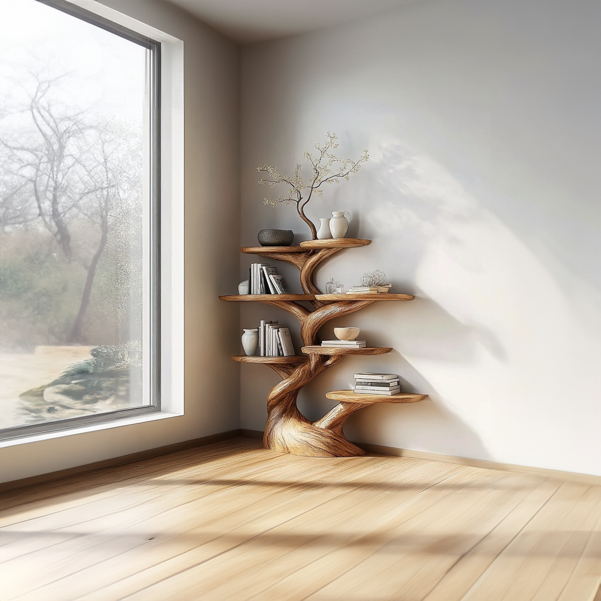 Rustic Decorative Tree Display Shelf Living Room Or Dining Room SINLKITB477