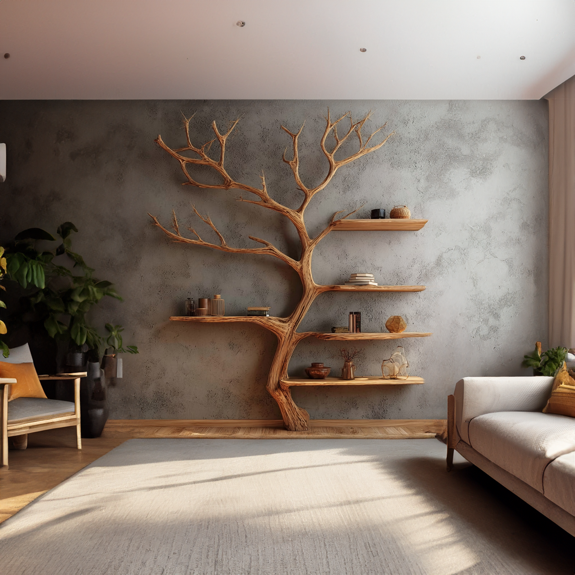 Rustic Tree Bookshelf Entryway Hallway SINLKITB296