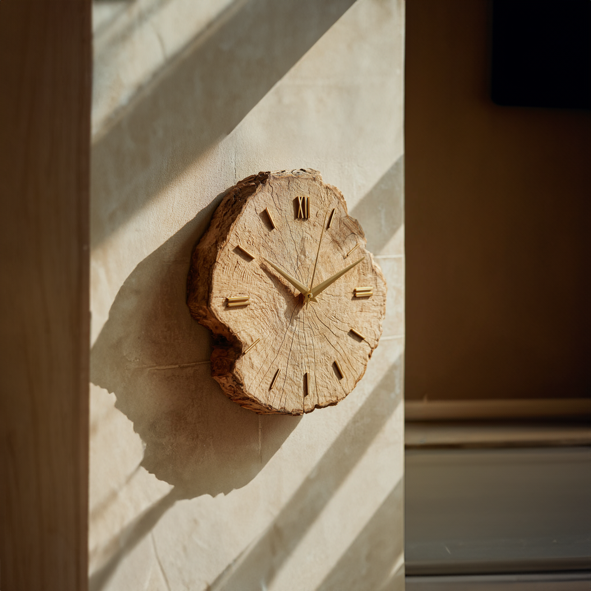 Rustic Organic Wood Wall Clock Hallway Or Living Room SINLKICK011
