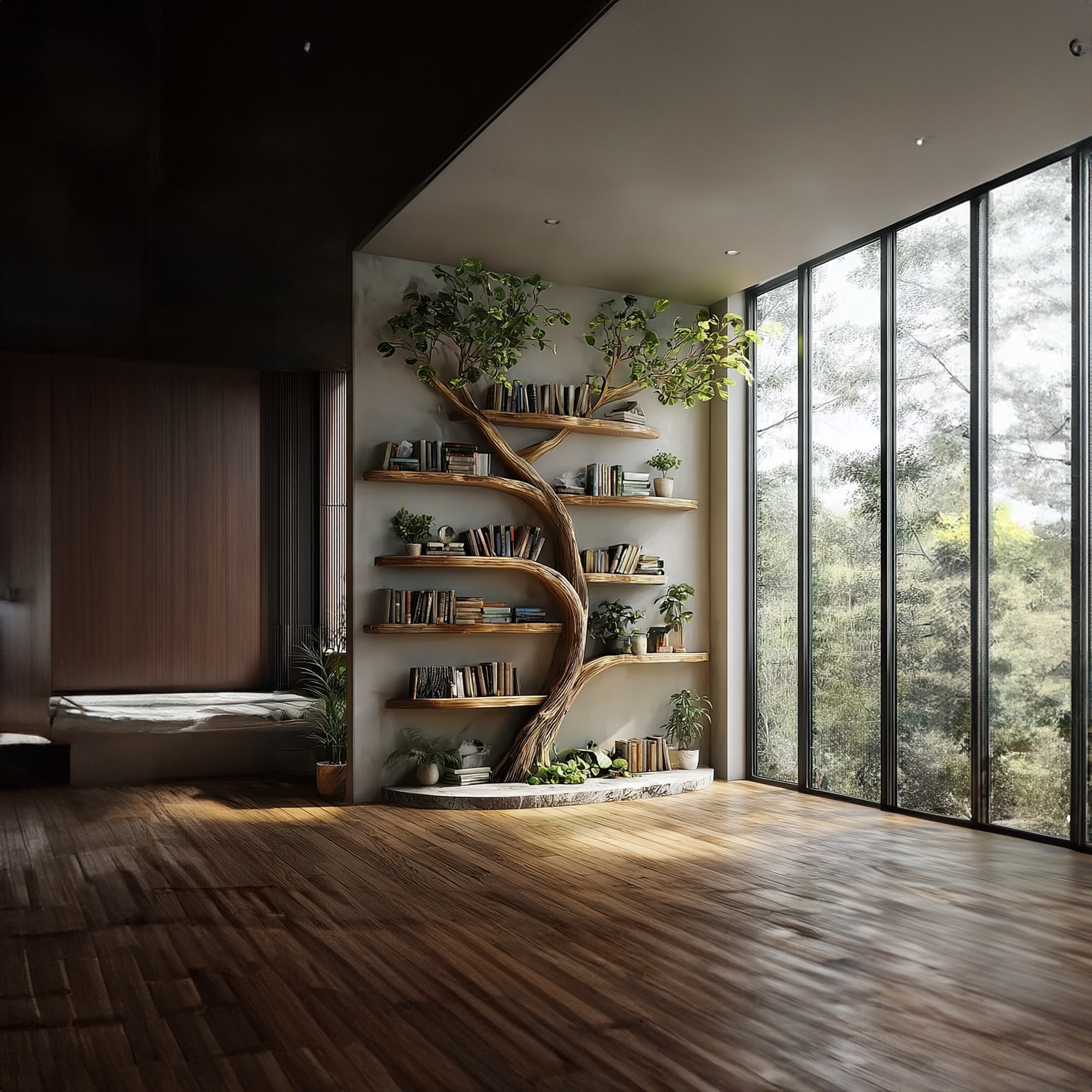 Rustic Tree Bookcase Living Guest Room SINLKITB293