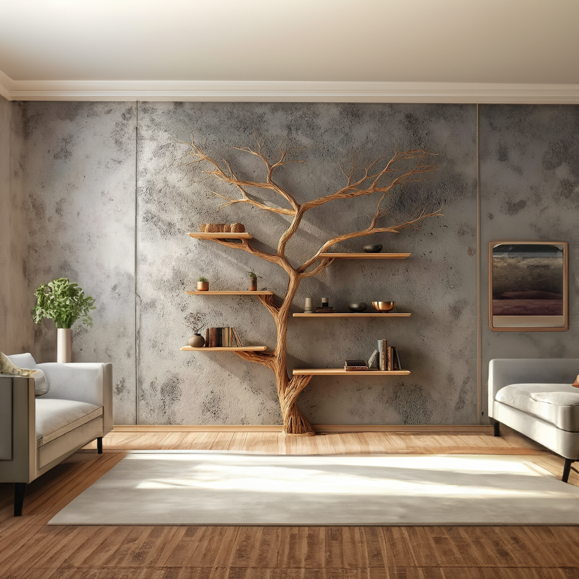 Rustic Tree Bookshelf Bedroom Study SINLKITB298