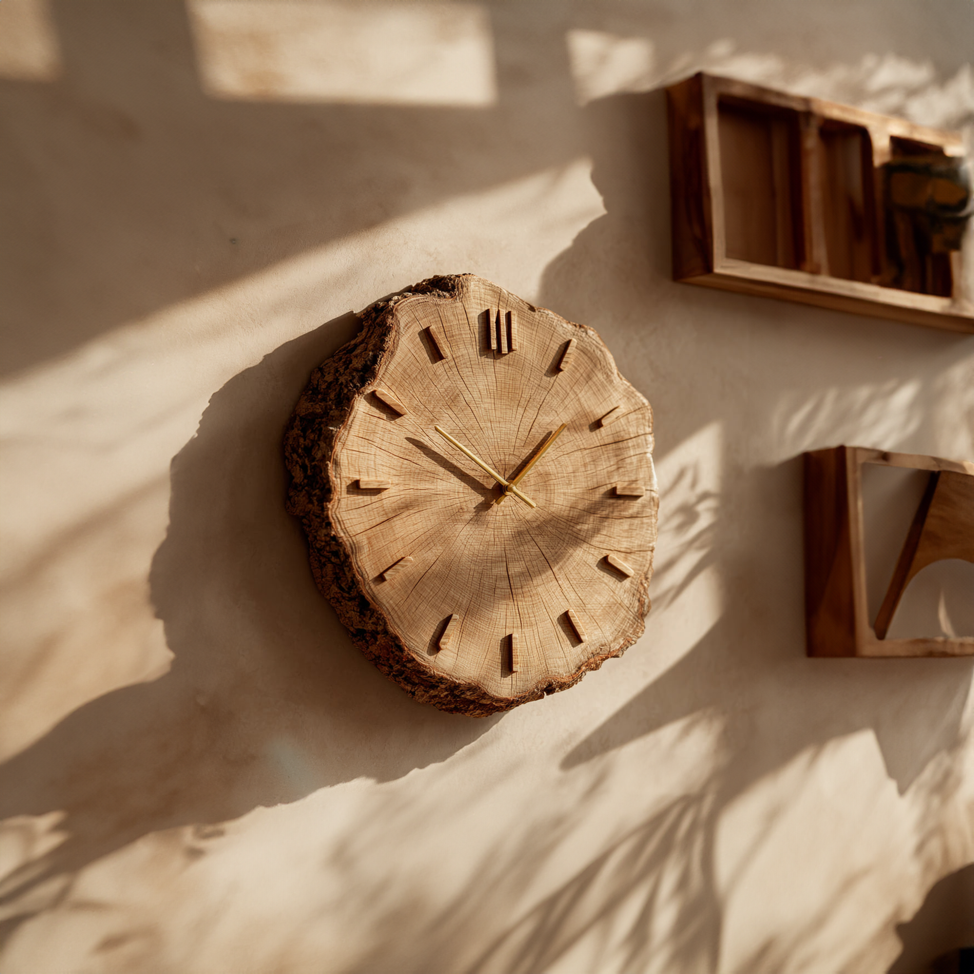 Rustic Natural Grain Wall Clock Bedroom Or Living Room SINLKICK012