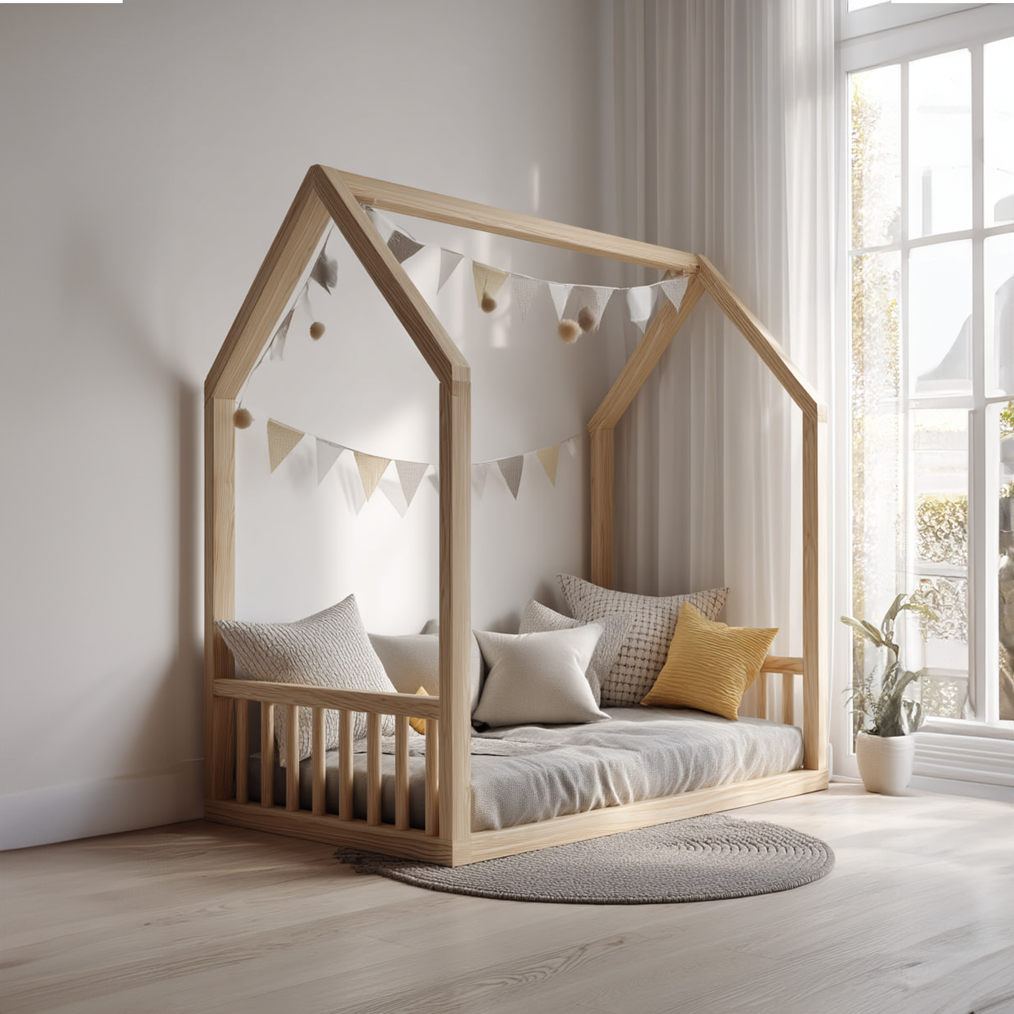 Mid Century House Bed Toddler Bedroom SINLKIWB60