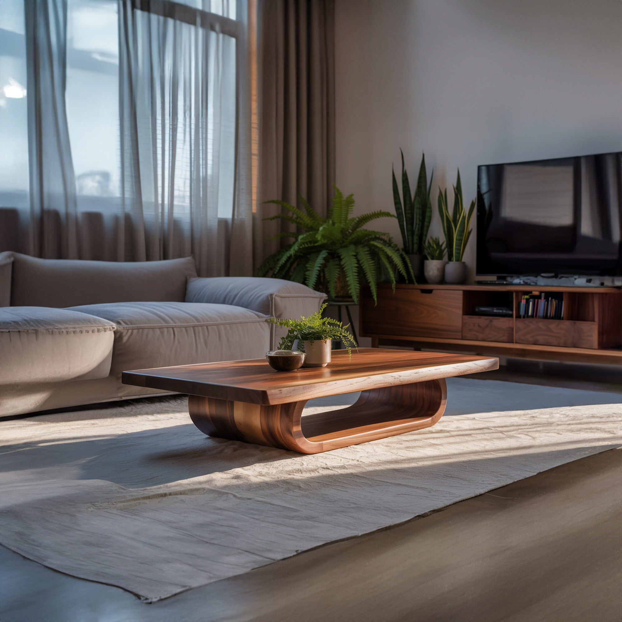 Mid Century Wave Coffee Table Sitting Room SINLKICF249