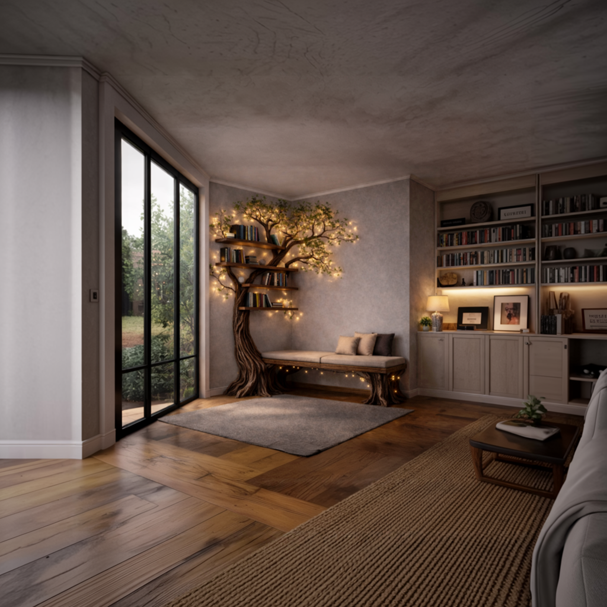 Handcrafted Tree Storage Bench Living Room Interior Architectural Decor SINLKITB655