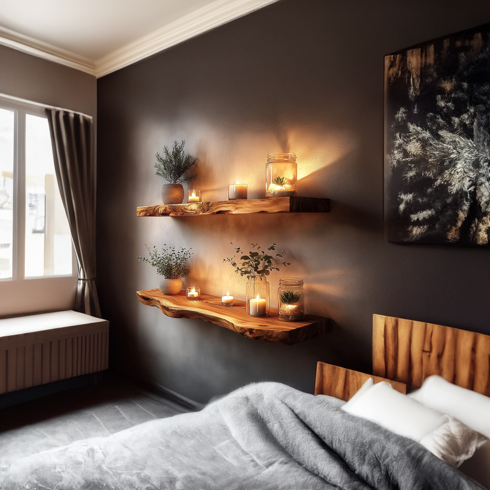 Rustic Floating Shelf Warm Decor Living Room Or Office SINLKIFL311