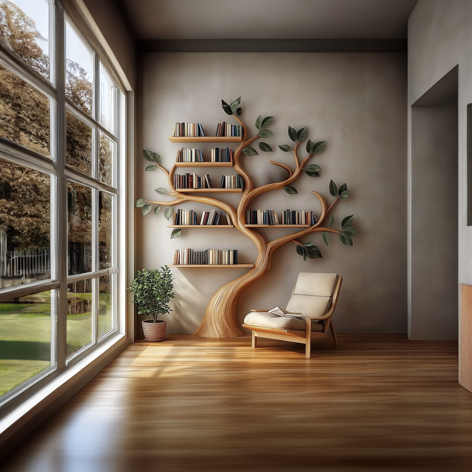 Rustic Branch Bookshelf Bedroom Reading Nook Or Home Library SINLKITB333